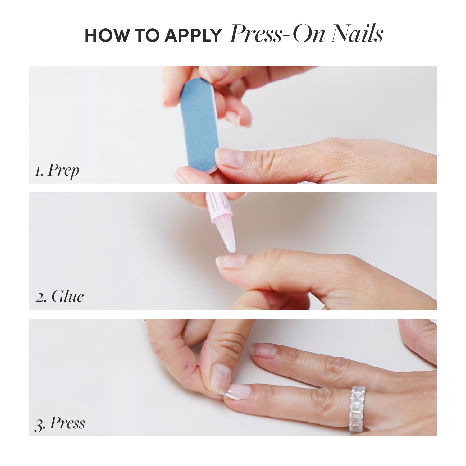 Glamnetic UltraPress Press-On Nails - Opaque UV Finish with Brush-On Glue & Easy Removal | Short Pointed Almond Shape, Reusable Fake Nails | 12 Sizes (24 Nails) | Perfect for Parties, Weddings & Everyday Wear