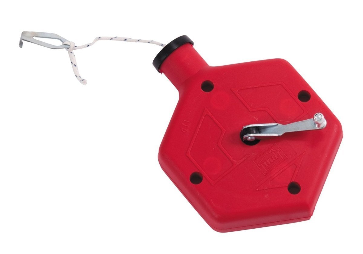 100ft Professional Reel Chalk Line - Heavy Duty Construction Chalk Box for Carpentry, Masonry & DIY Projects - Perfect for Marking Straight Lines on Floors, Walls and Concrete Surfaces