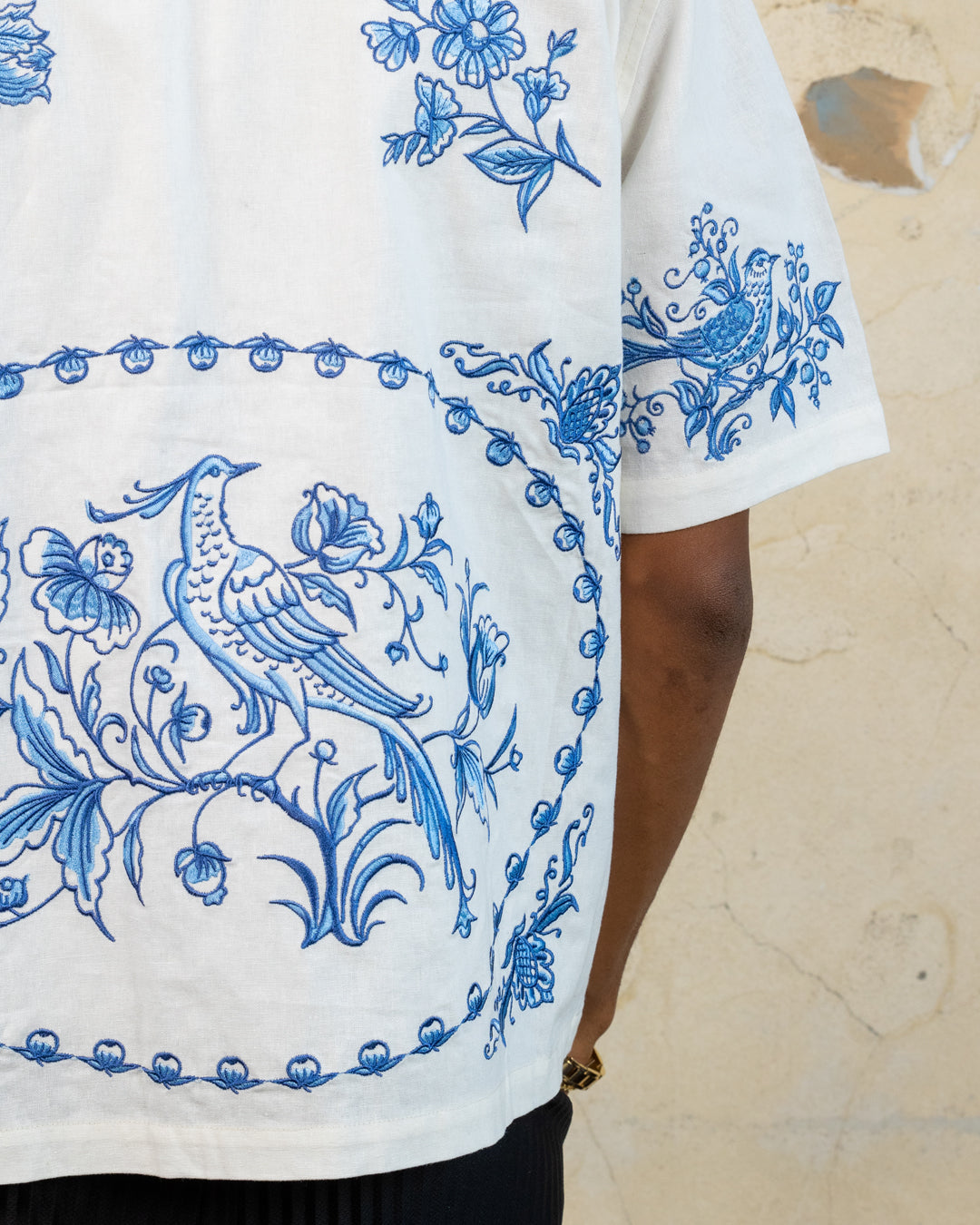 404 Ceramic Embroidered Button Up T-Shirt for Men - Vintage Style Casual Shirt - Perfect for Office, Date Night & Summer Outfits