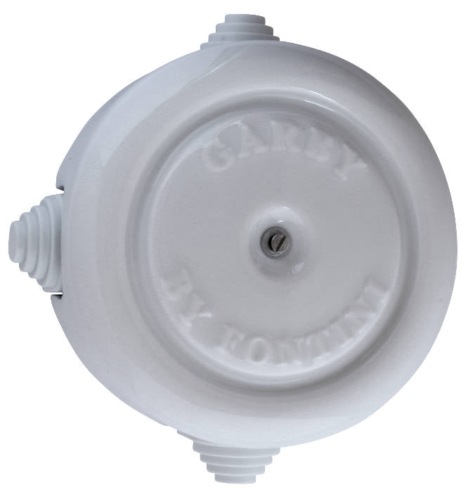 White Porcelain Large 116mm Junction Box - Durable Electrical Connector for Home & Office Wiring Projects