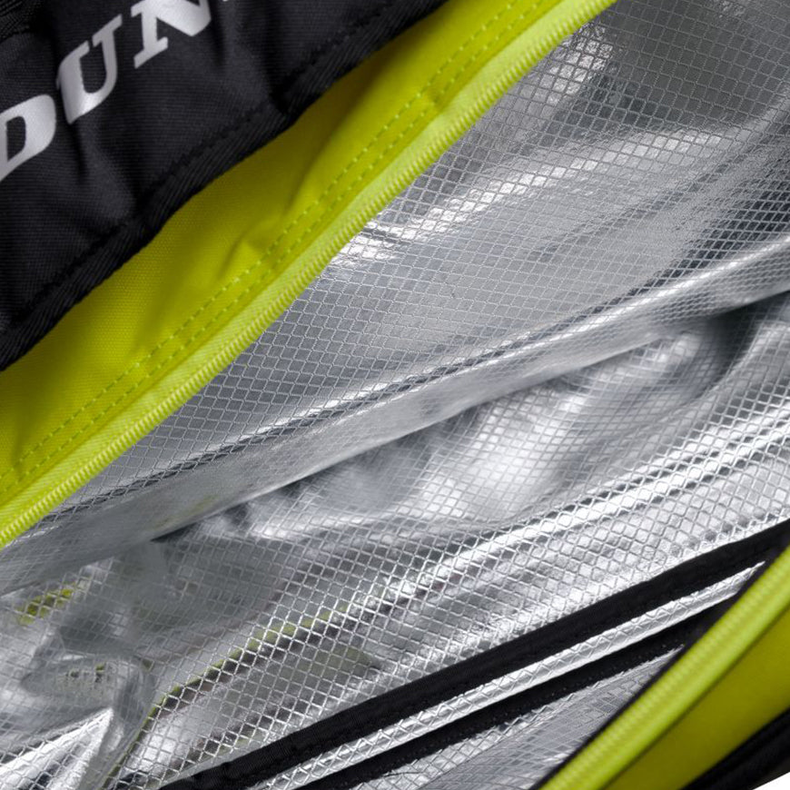 Dunlop SX Performance Thermo 8-Pack Tennis Racquet Bag - Black/Yellow | Pro Tennis Gear for Players & Coaches | Perfect for Tournaments, Training & Travel