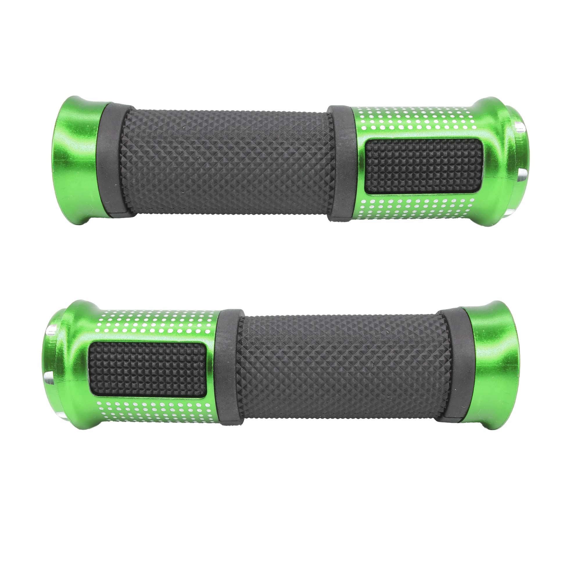 HiSport Universal Motorcycle Handlebar Grips 7/8 inch - 2PCs Non-Slip Comfort Grips for Most Motorcycles (Green) - Perfect for Cruiser, Dirt Bike, ATV & Street Bike Riding