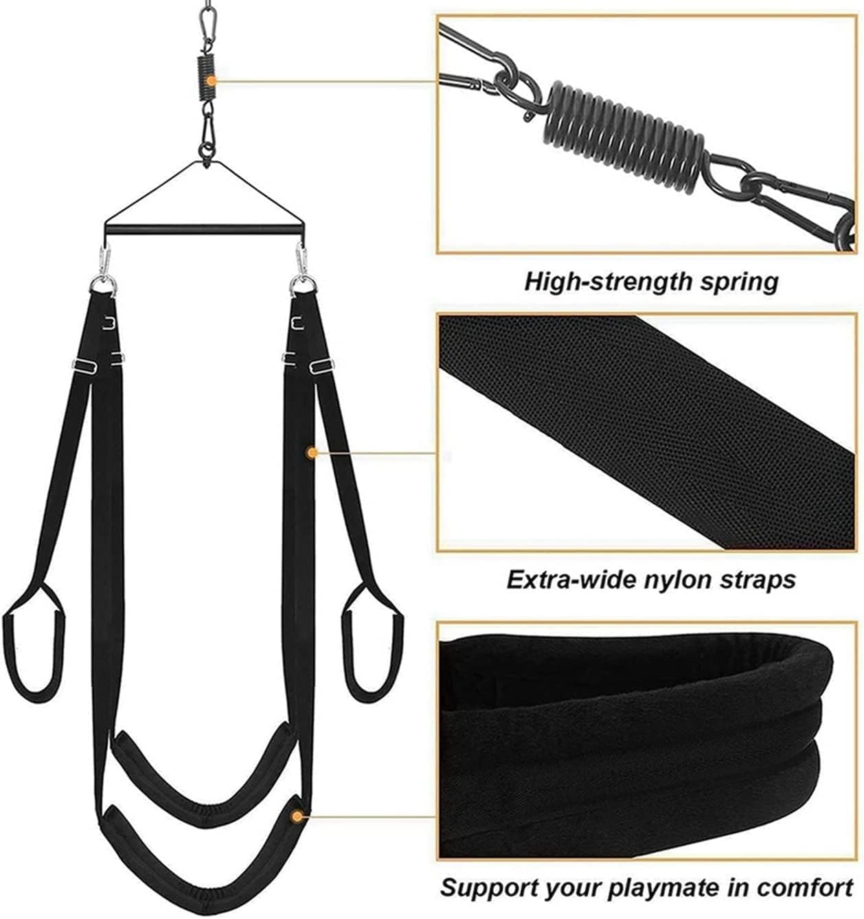 Heavy Duty 800lbs Sex Swing Ceiling Mount - 360° Swivel Adjustable Bondage Kit for Adults - Perfect for Bedroom, BDSM, and Spinning Play
