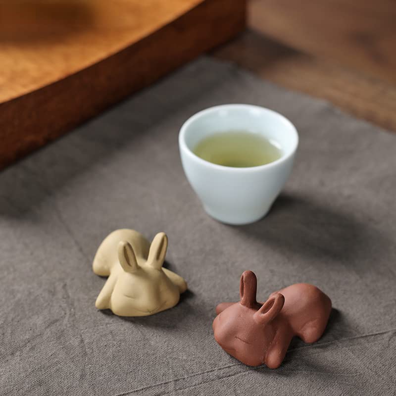Handmade Purple Clay Rabbit Tea Pet for Kung Fu Tea Tray - Perfect Tea Ceremony Companion