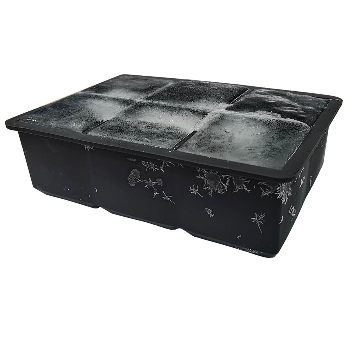 2 Pack Silicone Ice Cube Trays - Easy Release, Flexible 6-Cube Molds, Stackable Freezer Trays for Large 4.8