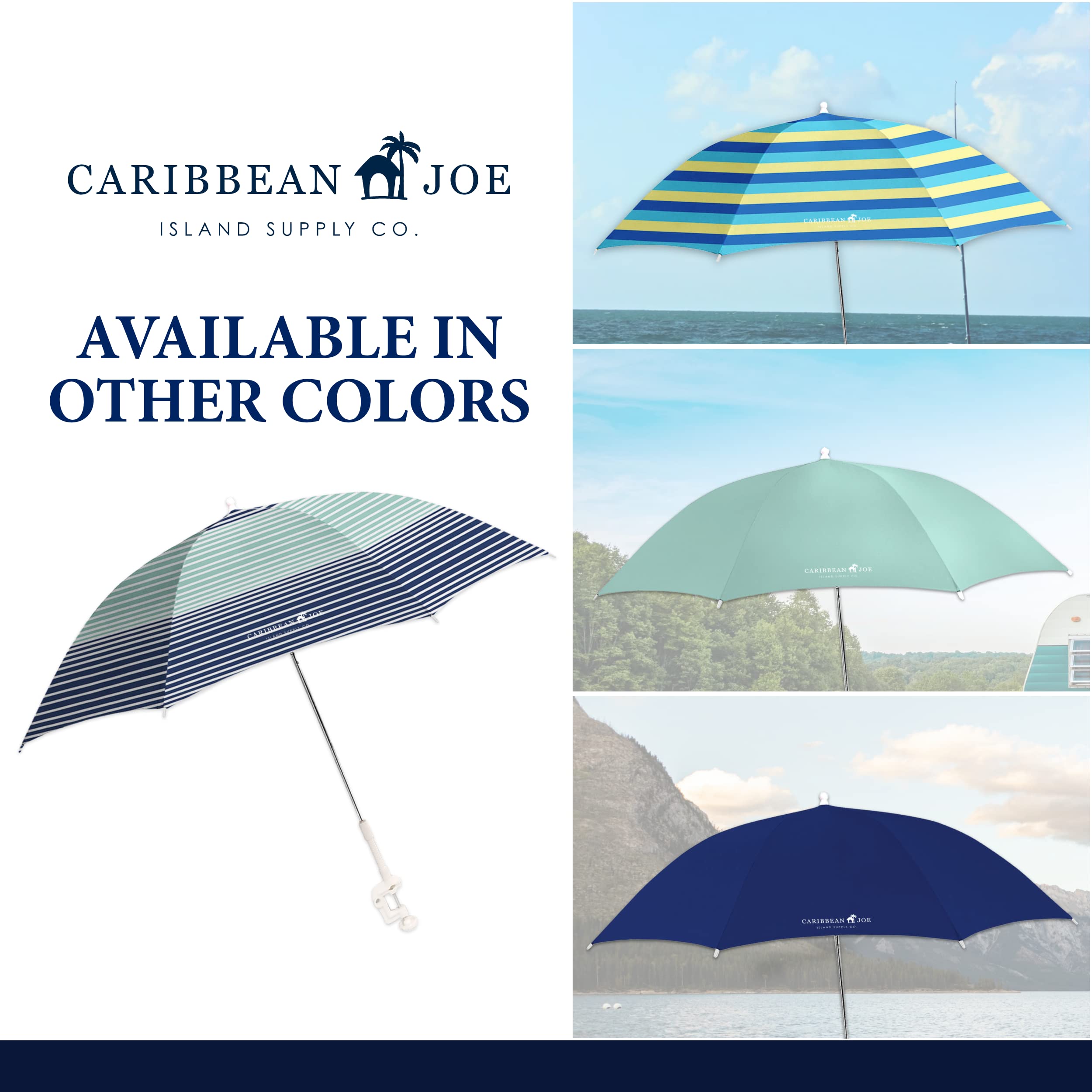 48 Inch Adjustable Universal Clamp-On Beach Umbrella with UV Protection - Perfect for Chairs, Loungers, and Outdoor Relaxation