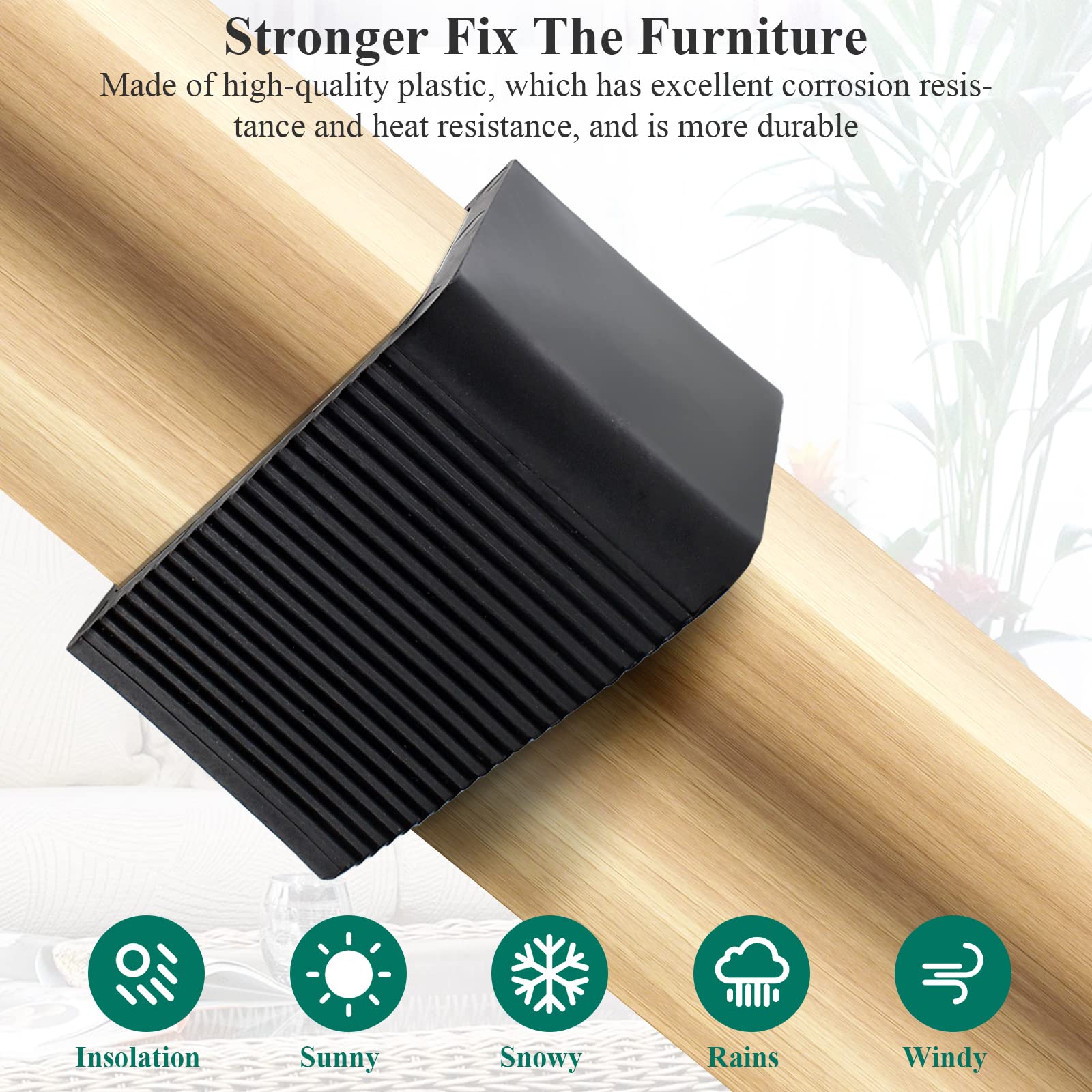 Biaungdo 6-Pack Heavy Duty Outdoor Furniture Clips - Black Rattan Sectional Couch Connectors (7.2x3.9x4.2cm) for Patio Sofa, Wicker Chairs & Modular Furniture - Secure Fastening Clamps for Windy Weather & Outdoor Entertaining