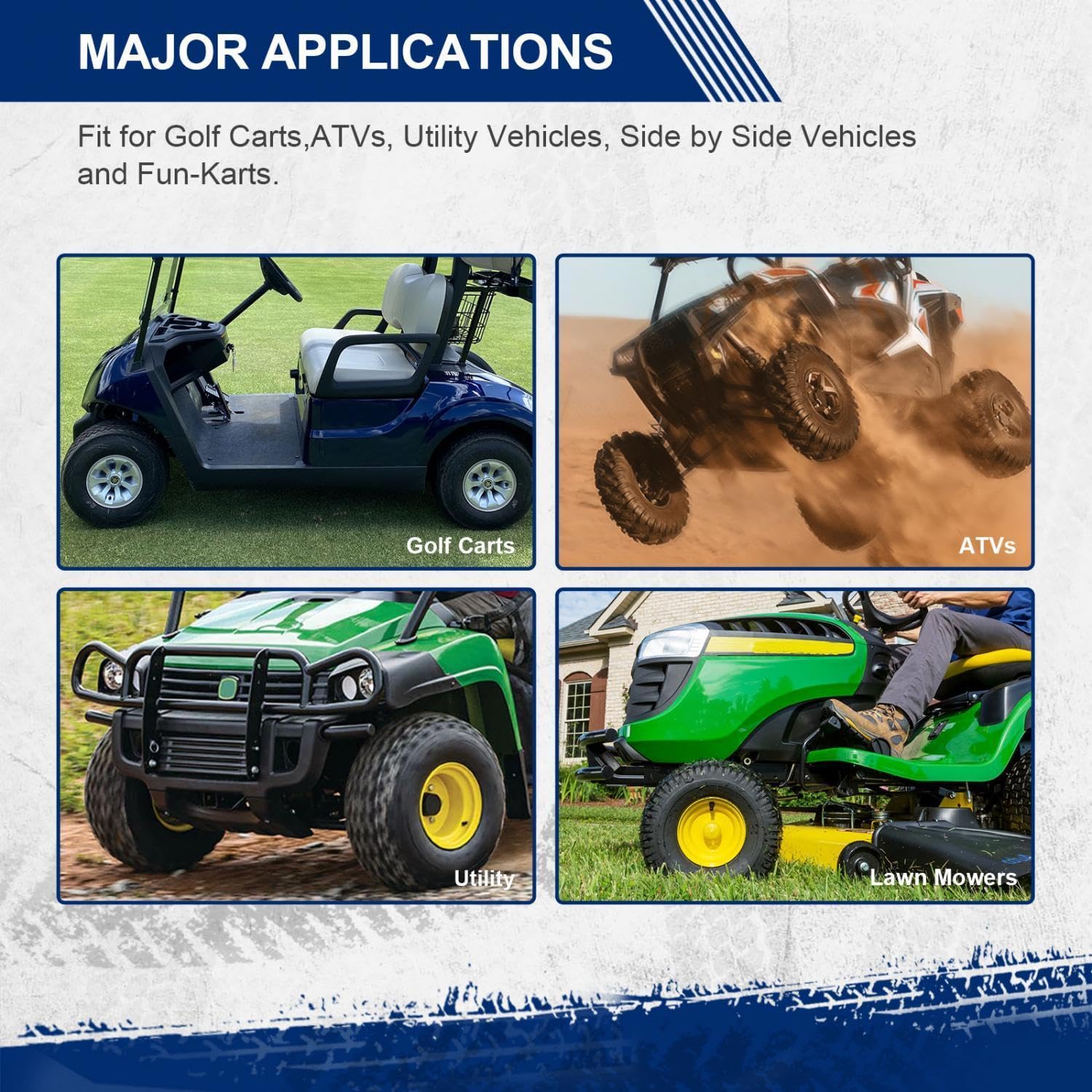 MaxAuto AT20X10-8 All-Terrain ATV Tires - 20x10x8 4-Ply Tubeless Replacement Tires for Lawn Mowers, Golf Carts & Tractors (2-Pack) - Perfect for Off-Road Adventures, Yard Work & Farm Use