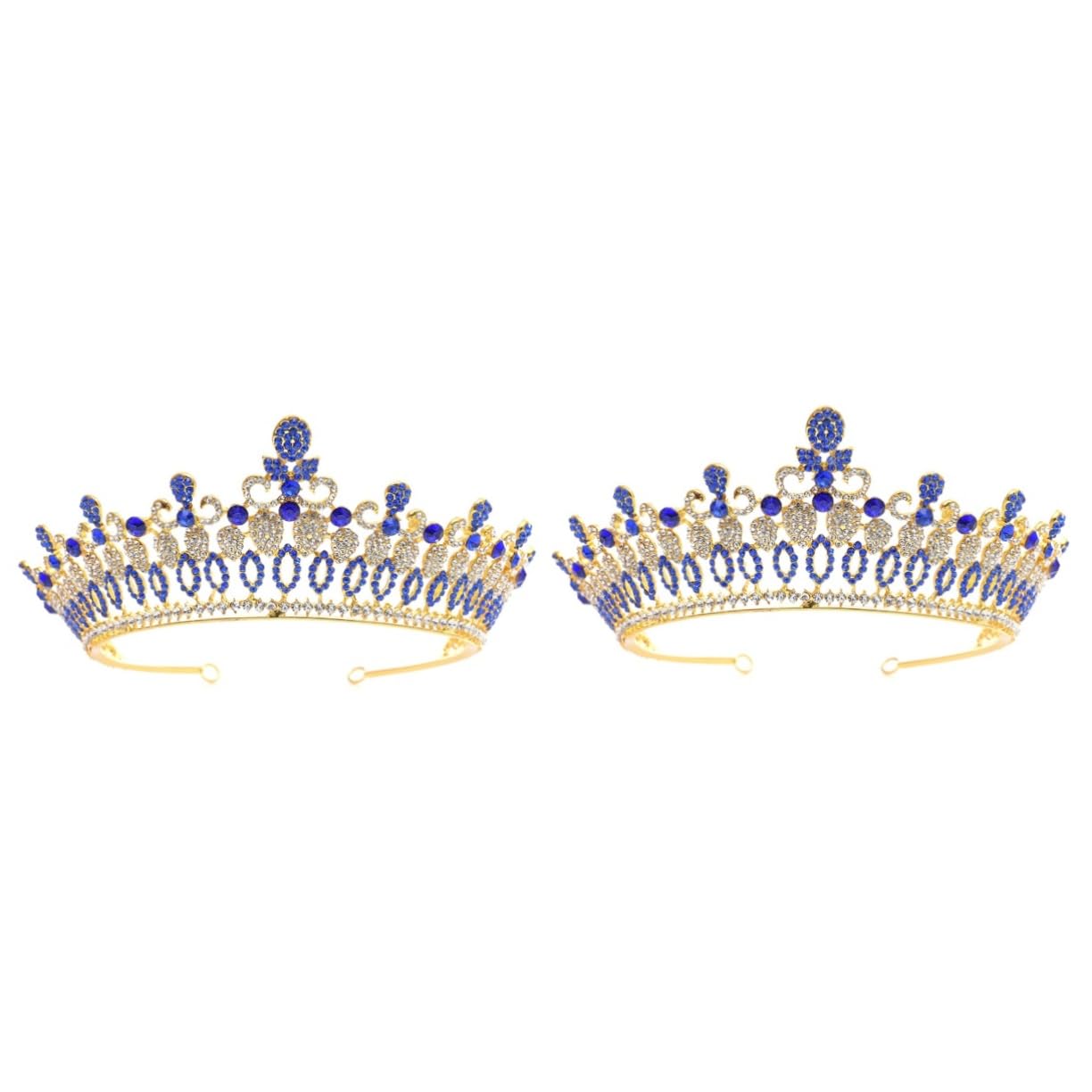 Beavorty 2 Pcs Vintage Baroque Rhinestone Wedding Tiara Set - Bridal Headpiece Crown for Bride, Hair Accessories for Weddings, Parties, Prom & Special Occasions