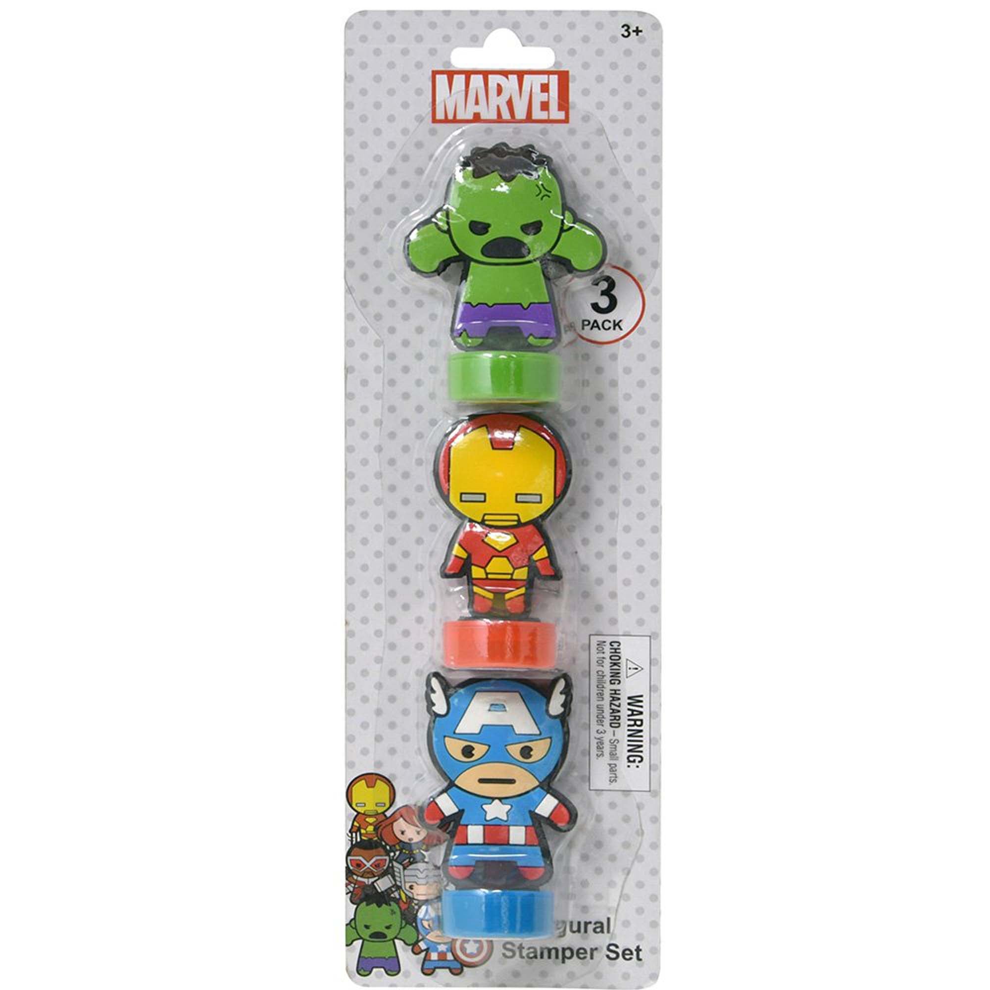 Marvel Avengers Kawaii Cute Stamp Set - 6-Piece Superhero Stamps for Kids, DIY Scrapbooking & Card Making - Perfect for Birthday Parties, School Projects & Crafting Fun