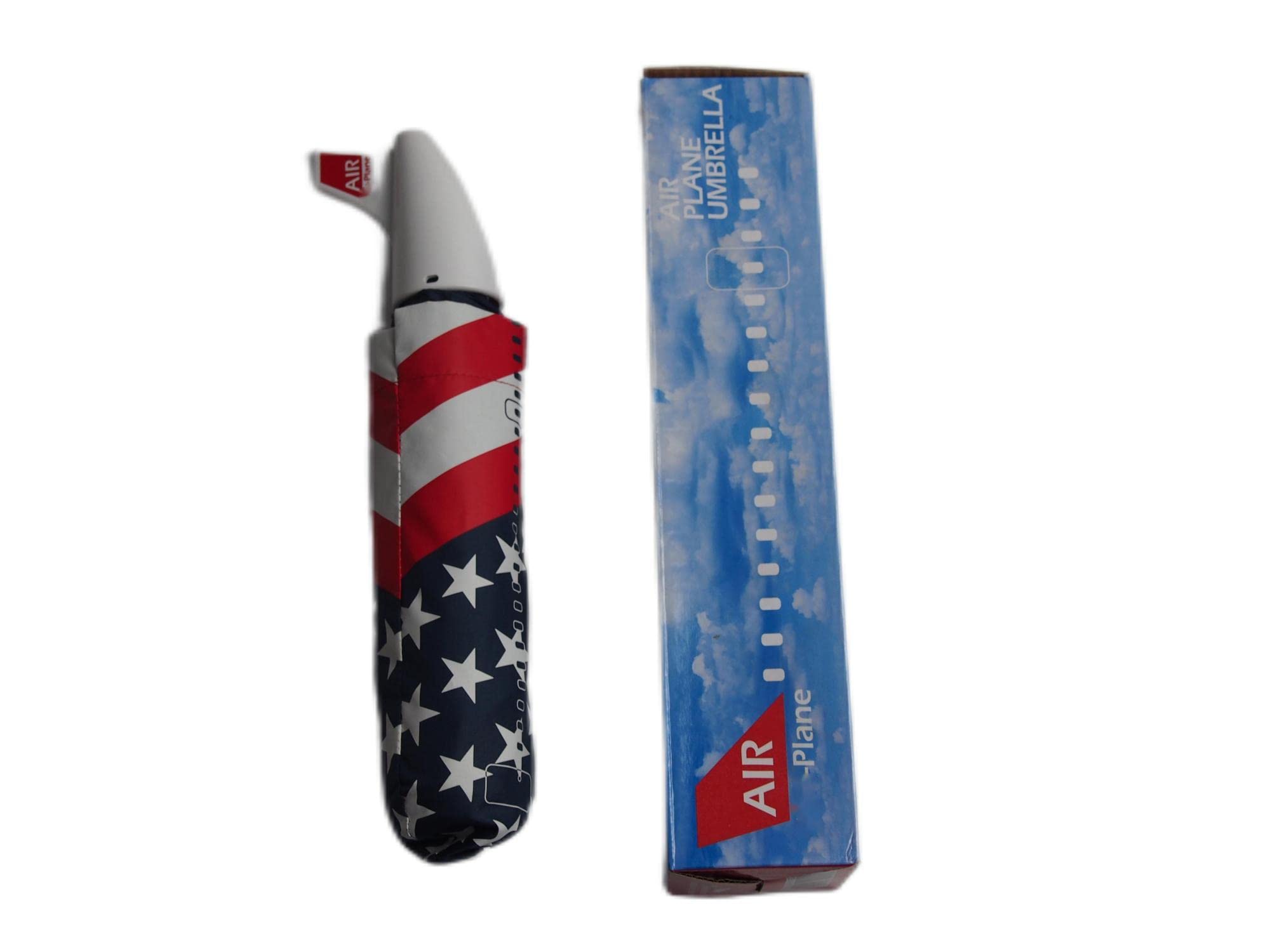 American Flag Airplane Head Windproof Travel Umbrella - Portable Foldable Rain Umbrella for Women, Girls & Office Use - Perfect for Commuting, Outdoor Events & Gifts