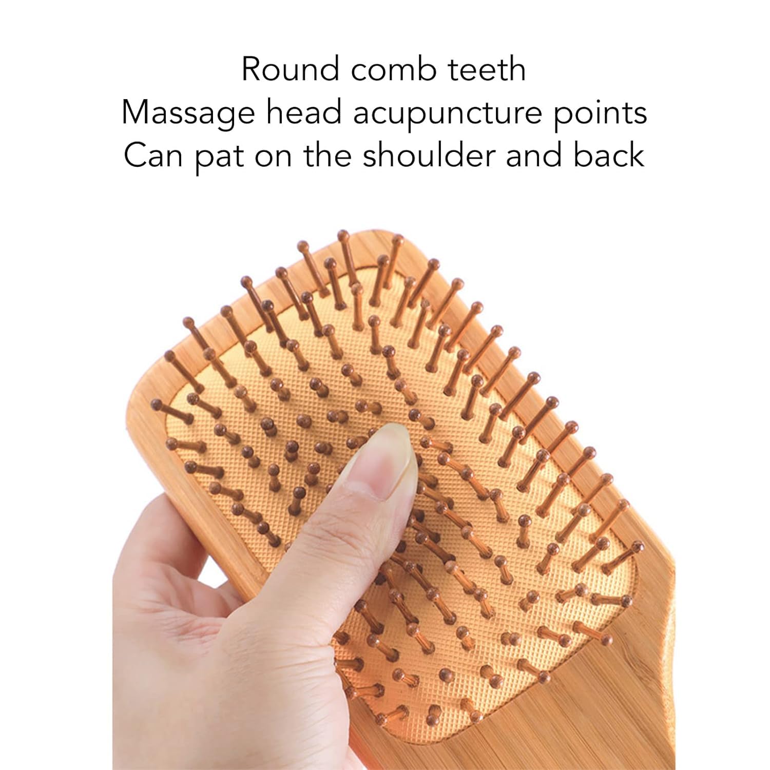 Ayushicreation Bamboo Wooden Hair Brush for Women & Men - Detangling Paddle Brush for Curly Hair, Hair Growth & Scalp Massage - Eco-Friendly Bamboo Bristles - Perfect for Daily Hair Care & Styling at Home or Travel - 1pc