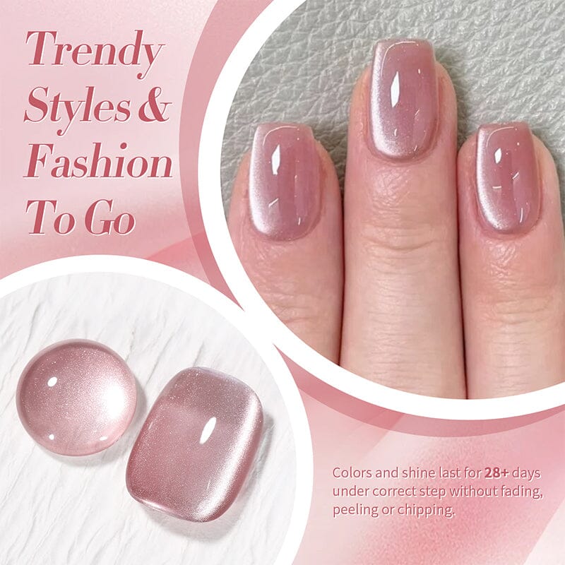 Pink Moonlight Cat Magnetic Gel Polish MY125 Dried Rose 10ml - Long Lasting Nail Polish for Salon & Home Manicure, Perfect for Valentine's Day & Special Occasions