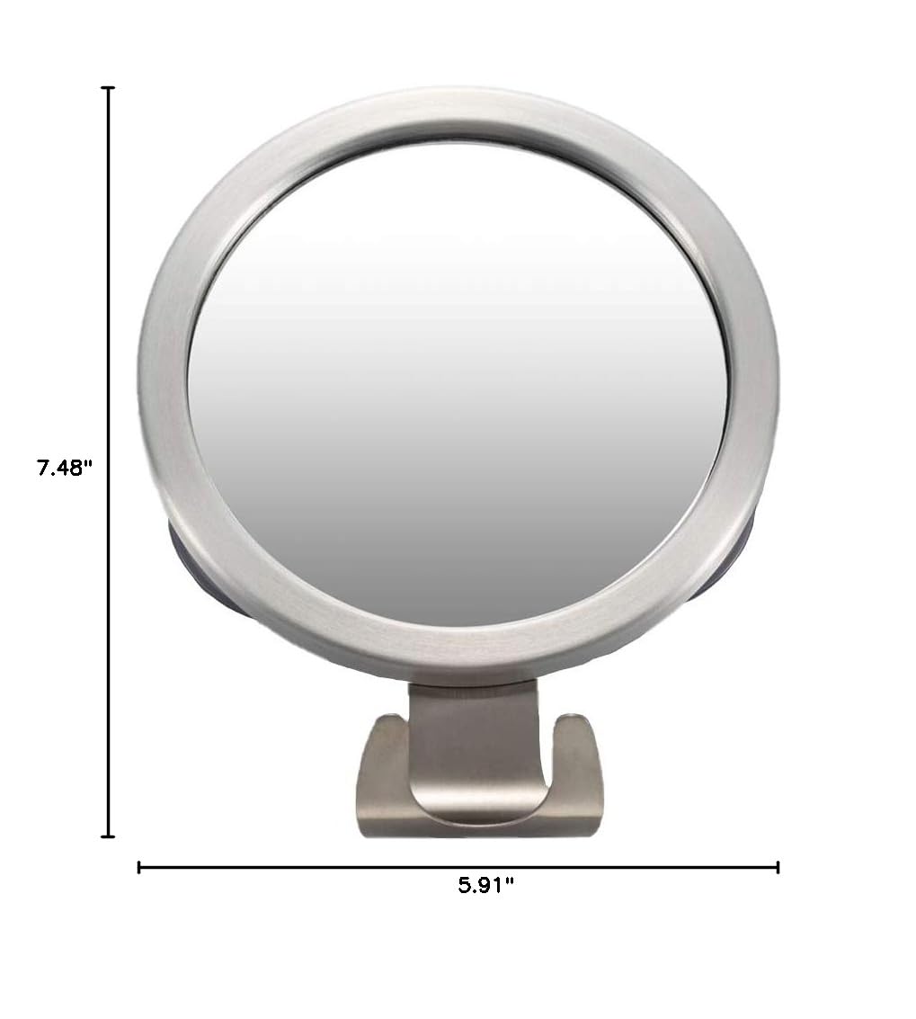 Pink Cabilock Wall Organizer - Anti-Fog Shower Mirror with Suction Cup, Round Aluminum Alloy Vanity Mirror for Bathroom & Shaving | Perfect for Small Spaces, Travel & Daily Grooming