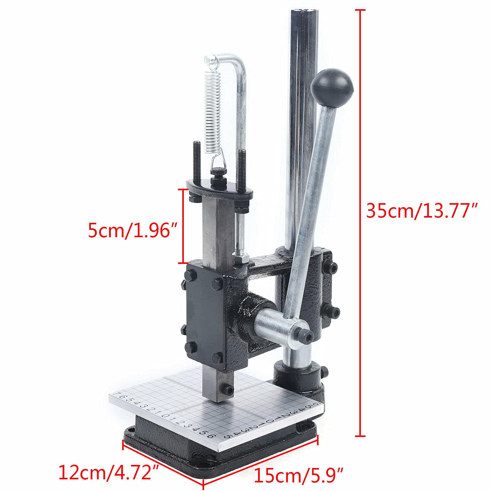 Fetcoi Manual Leather Hole Punch & Imprinting Machine with PP Plate, Aluminum Plate & Scale Plate - Leather Craft Tool for DIY Artists & Handmade Projects | Perfect for Leatherworking, Belt Making & Wallet Crafting