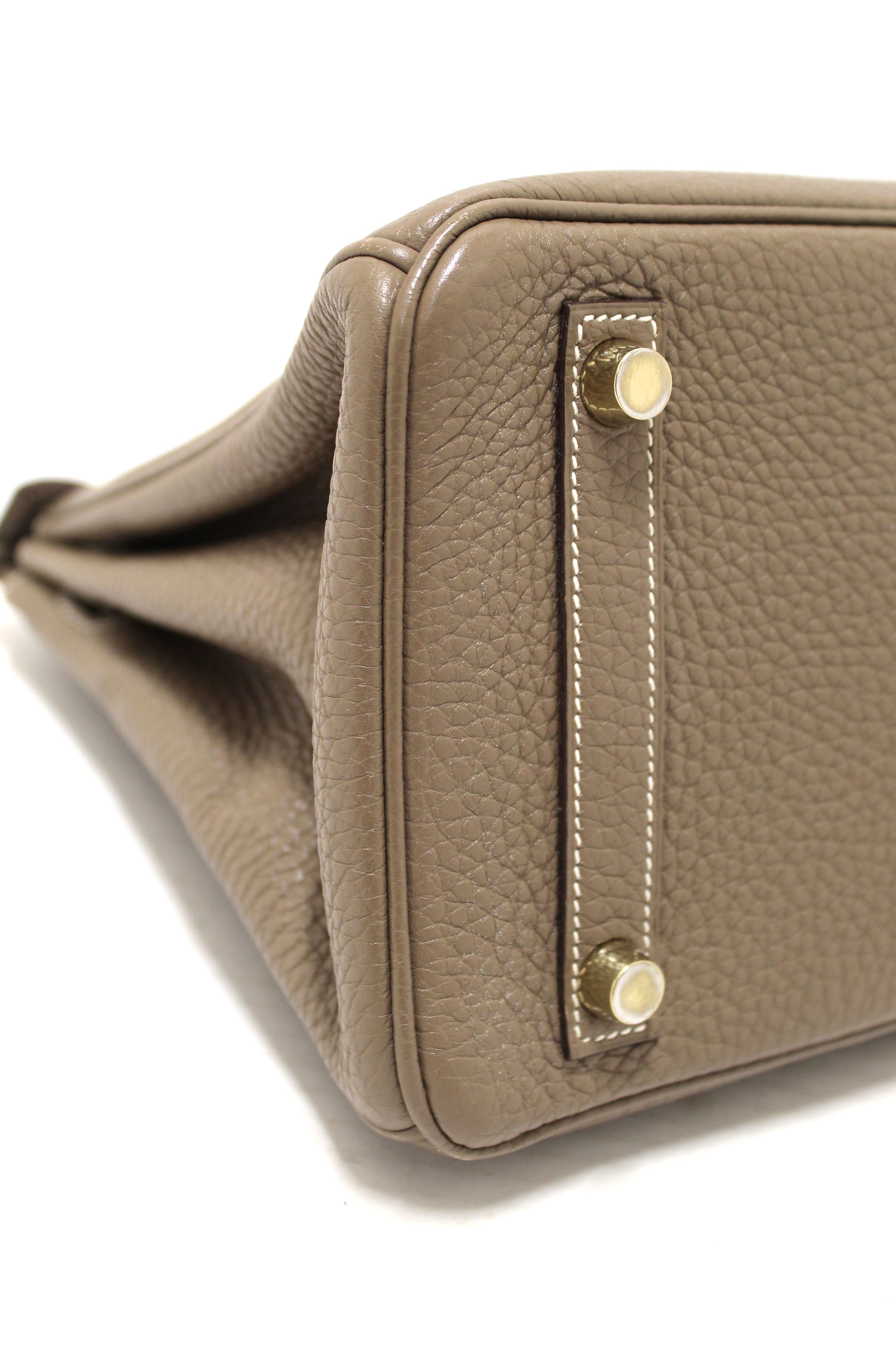Authentic Hermes Birkin 25 Handbag in Etoupe Togo Leather - Luxury Designer Purse for Women, Perfect for Work, Travel & Special Occasions