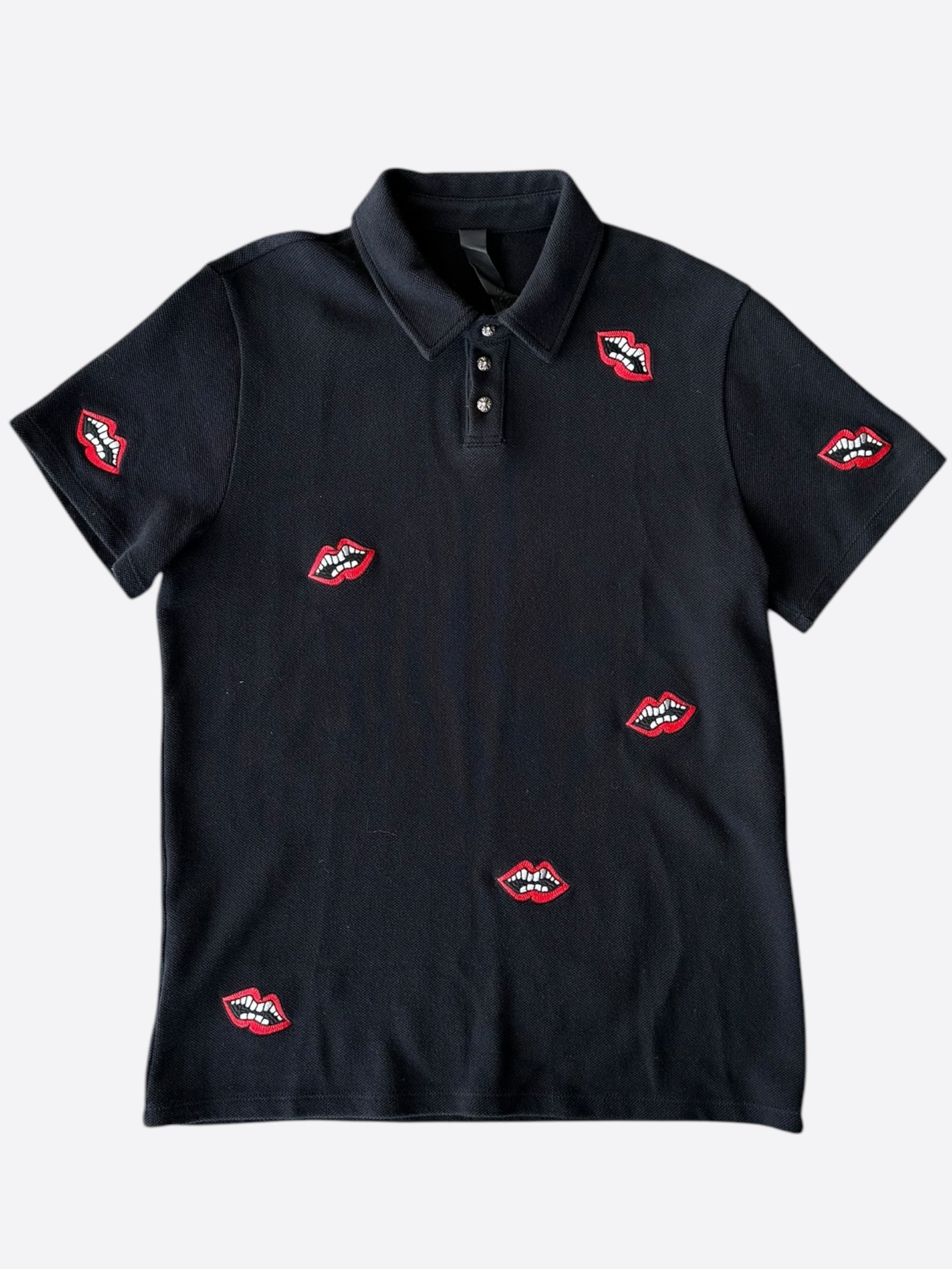 Chrome Hearts Matty Black Chomper Polo T-Shirt for Men | Premium Cotton Streetwear | Perfect for Casual Outings & Nightlife