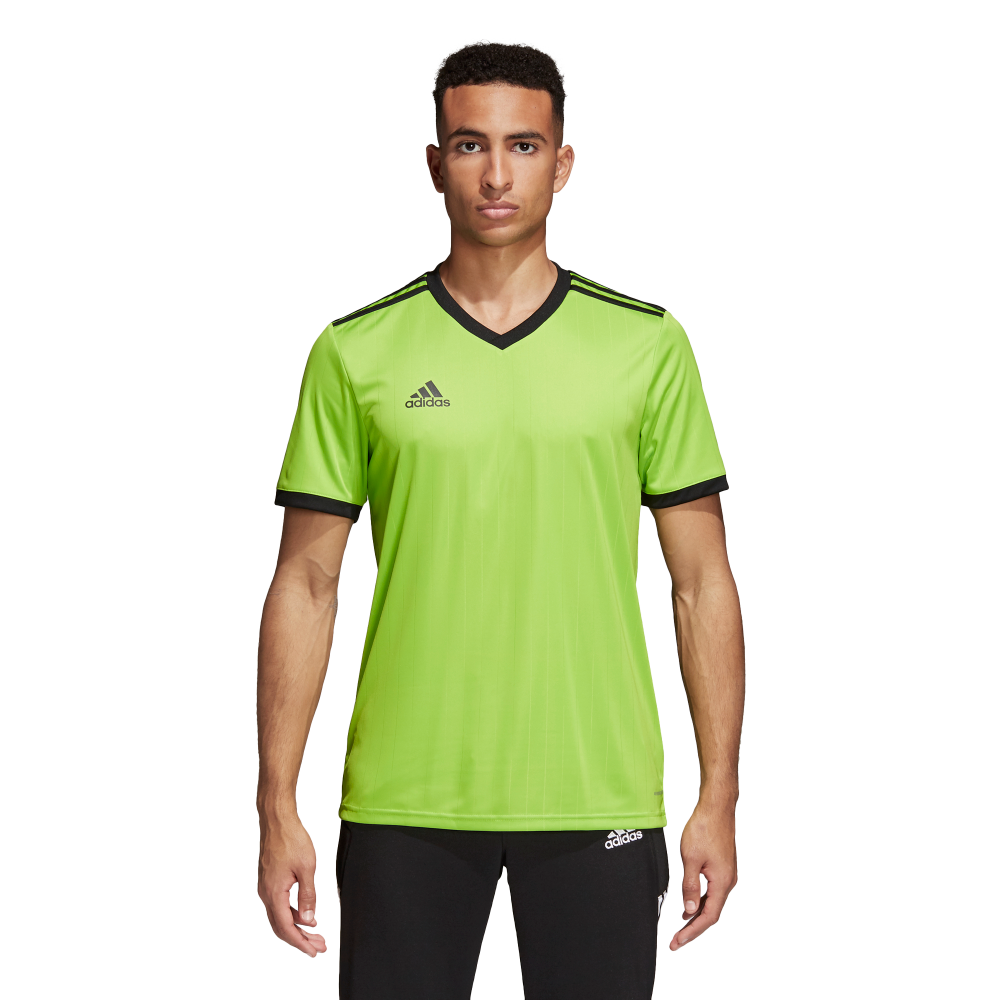 Adidas Youth Tabela 18 Soccer Jersey - Solar Green/Black - Lightweight Breathable Football Shirt for Kids - Perfect for Matches, Training & Fan Wear