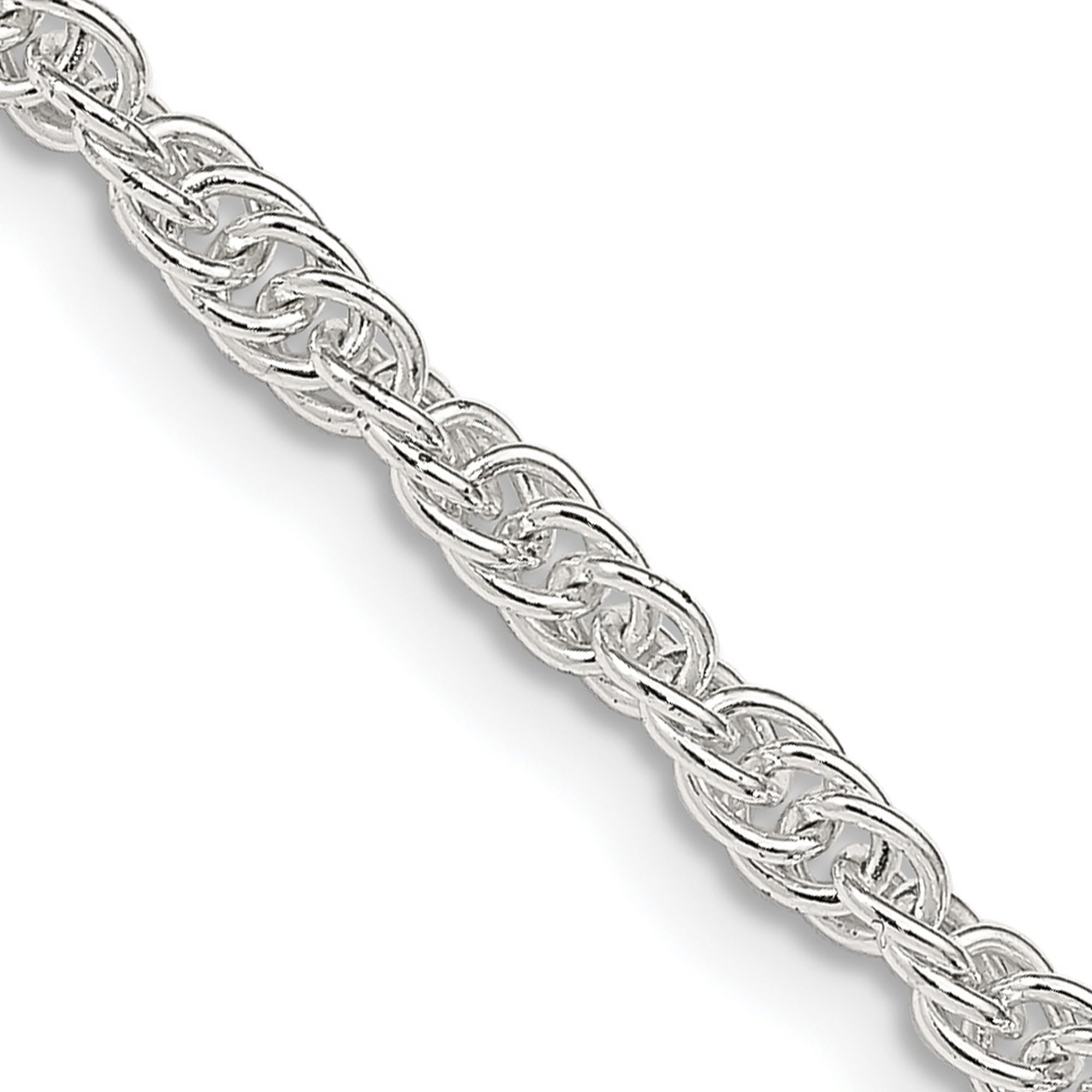 Polished Sterling Silver Rope Cable Chain Necklace for Women - Elegant Layering & Everyday Wear Jewelry