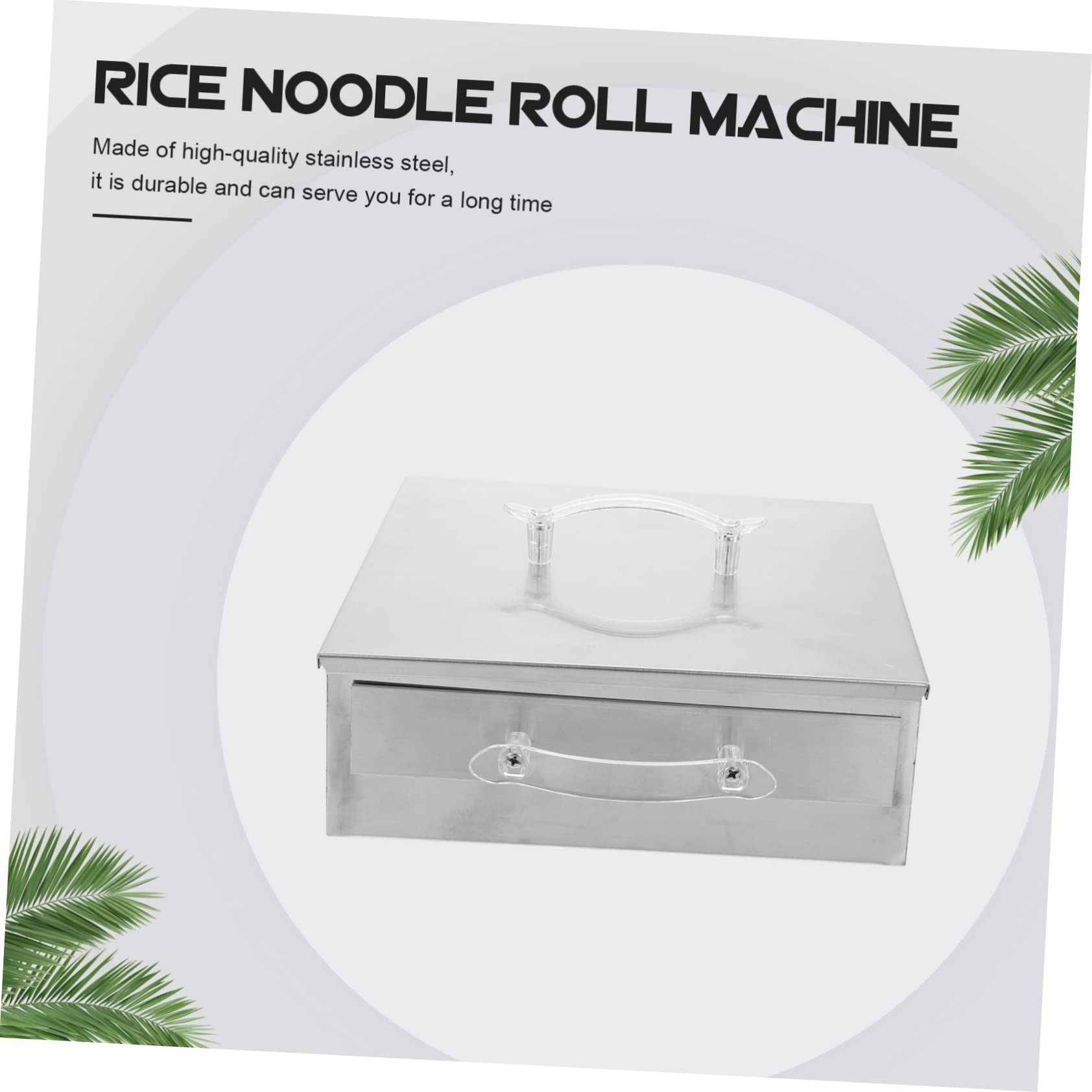 Hemoton Stainless Steel Dumpling Steamer - Single Layer Chinese Cheung Fun Steamer for Rice Noodle Rolls, Vegetables & Cantonese Recipes - Perfect for Home Cooking & Asian Cuisine Preparation