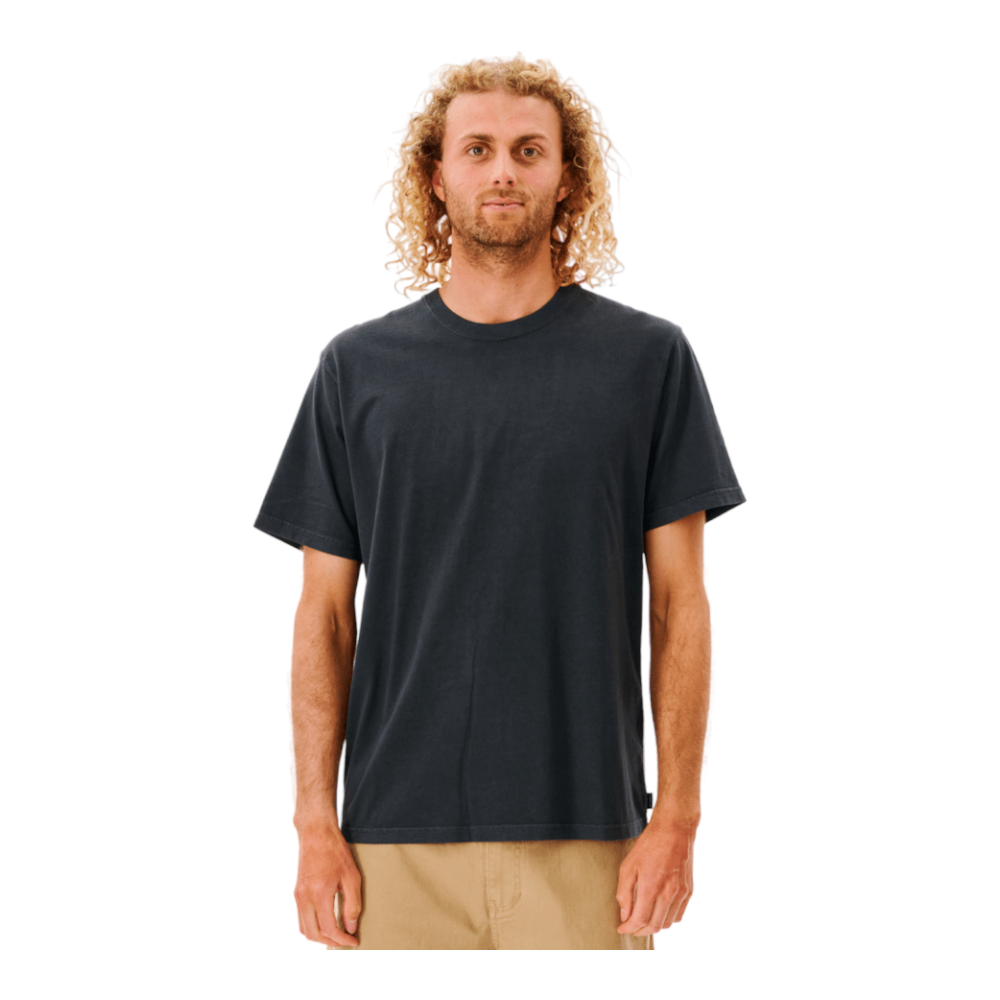 Rip Curl Plain Wash Tee - Men's Casual Short Sleeve T-Shirt for Surfing, Beach & Everyday Wear | Soft Cotton Comfort Fit