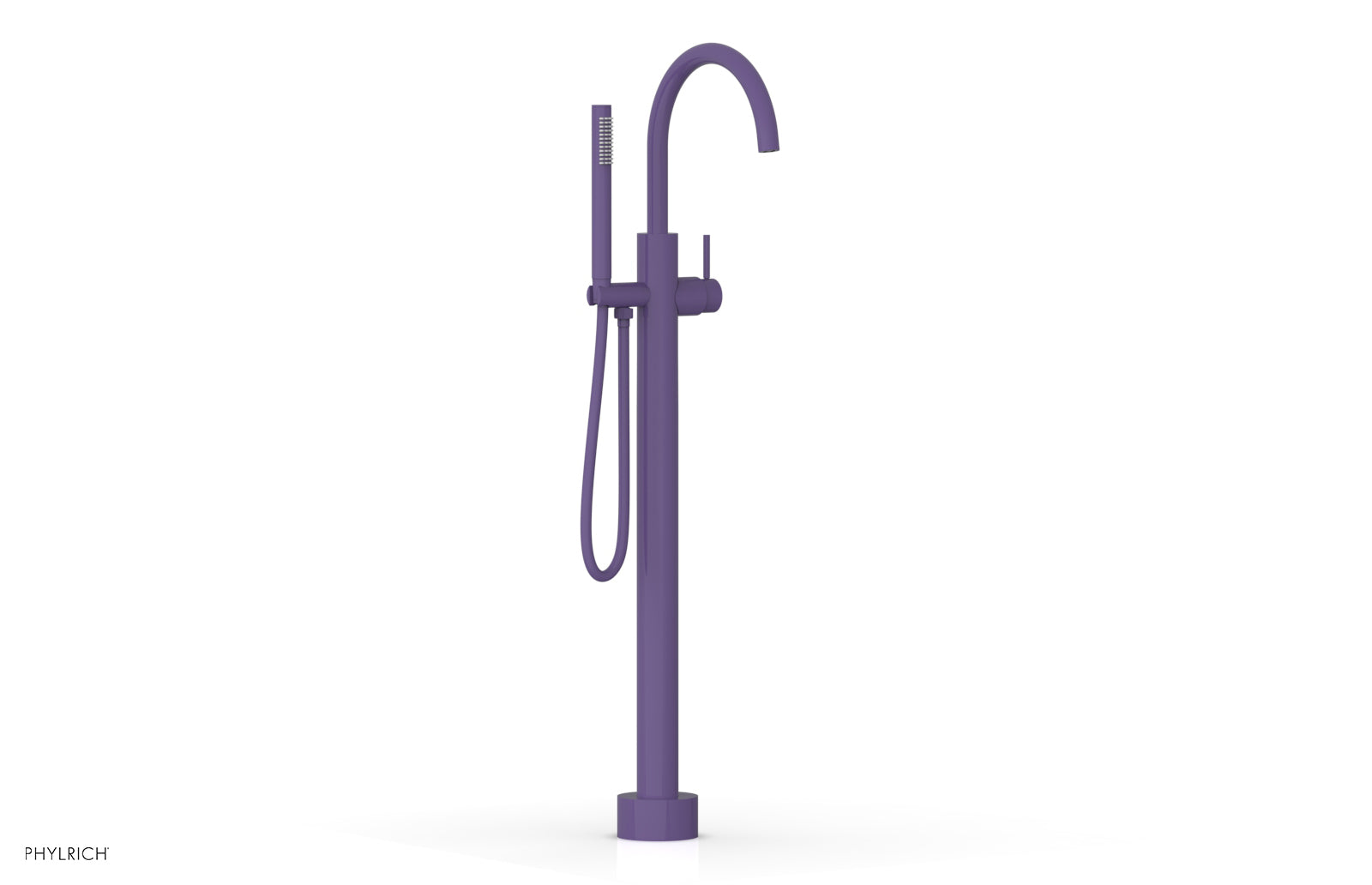 BASIC II Tall Floor Mount Tub Filler with Lever Handle & Hand Shower - 230 45 01 - Perfect for Modern Bathrooms & Spa-Like Showers