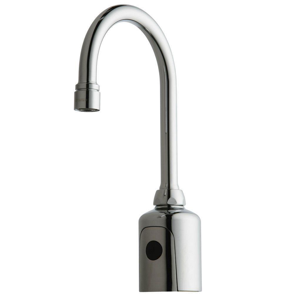 Chicago 116.203.AB.1 Universal Electronic Lavatory Faucet with Dual Beam Infrared Sensor - Touchless Bathroom Sink Faucet for Public Restrooms, Hospitals, and Commercial Spaces