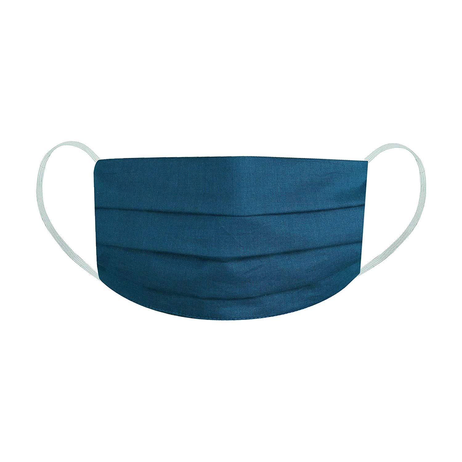 Washable & Reusable 3-Layer Cotton Face Mask Pack of 10 - Blue | Breathable Comfort for Daily Use, Travel & Outdoor Activities | Sidharth Medical Store