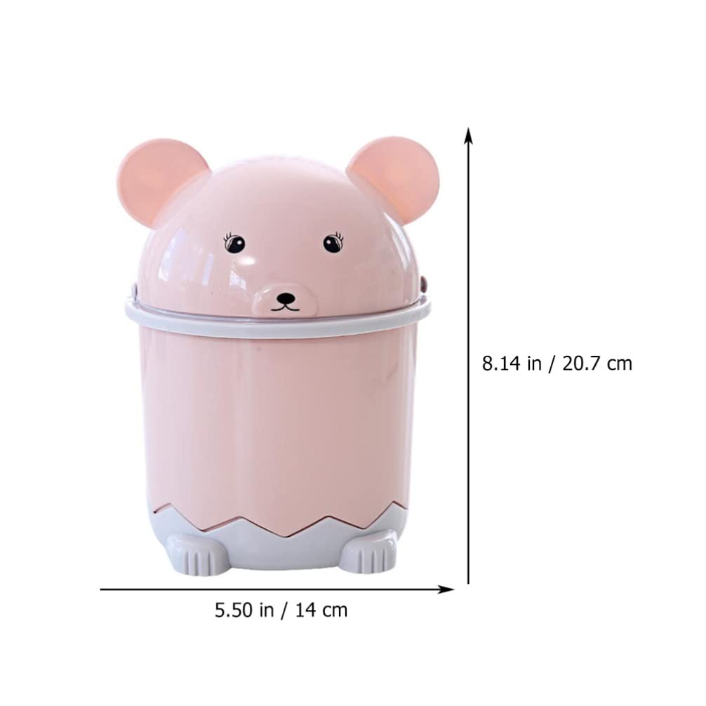 Mini Trash Can with Lid - Small Covered Desktop Waste Basket, Cute Cartoon Garbage Bin for Office, Home & Car (Pink & Blue, 2-Pack) | Perfect for Desk Organization, Bathroom, Bedroom & Kids Room