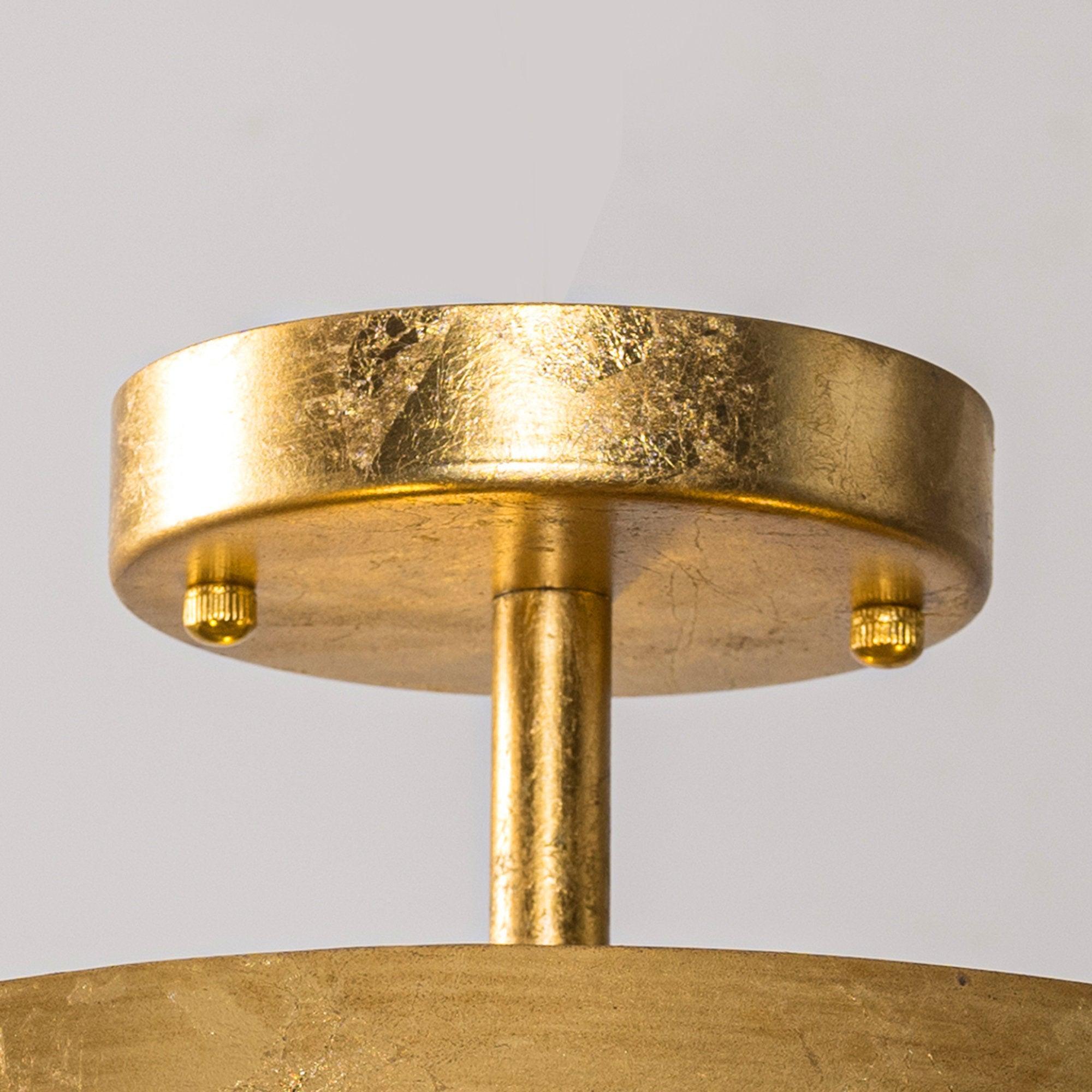 3-Light Golden Semi Flush Mount Ceiling Light Fixture - Modern & Elegant Lighting for Bedroom, Hallway, or Dining Room