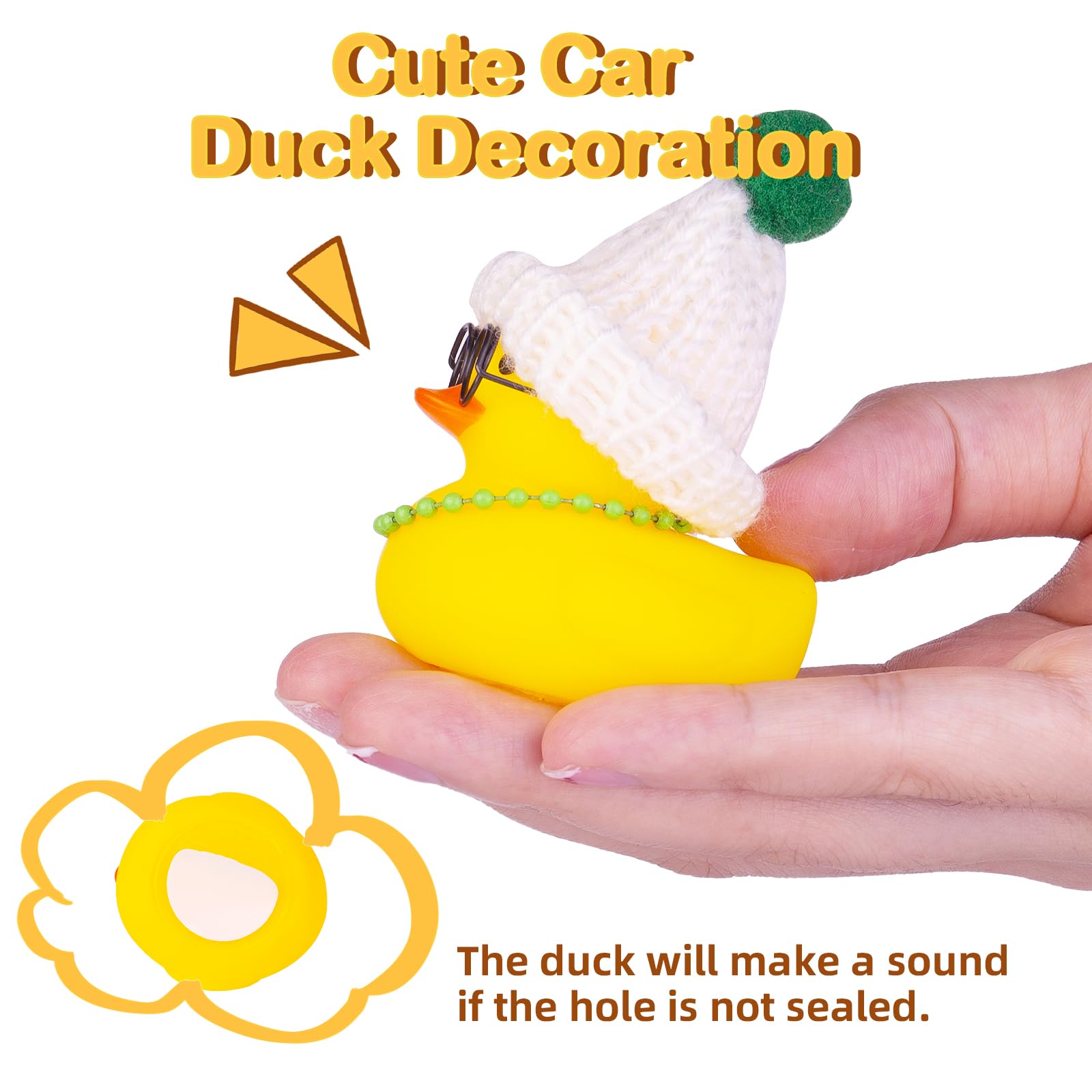 Winter Duck Car Dashboard Decoration - Cute Rubber Duck Ornament with Mini Beanie Hat, Sunglasses & Bow Tie - Fun Car Accessories for Dashboard Decor (C5) | Perfect for Seasonal Car Styling & Gift Giving