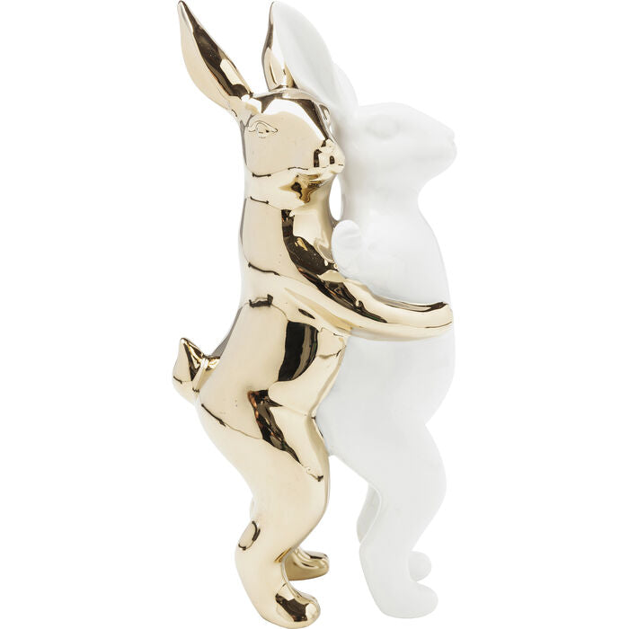 Decorative Hugging Rabbits Figurine - Handcrafted Home Decor for Living Room, Bedroom & Shelf Display