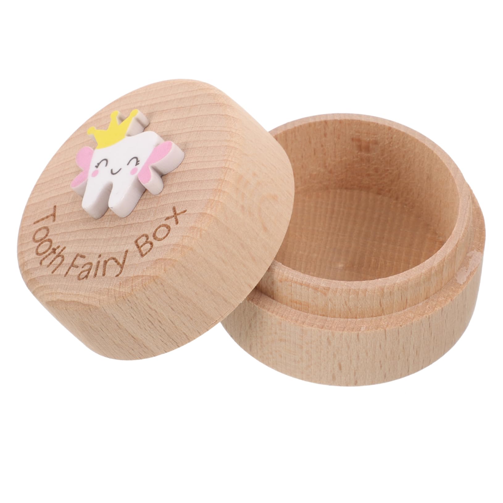 HEMOTON Wooden Tooth Fairy Box for Kids - Cartoon Tooth Holder & Keepsake Organizer - Perfect for Baby Teeth Storage and First Tooth Milestone Gifts