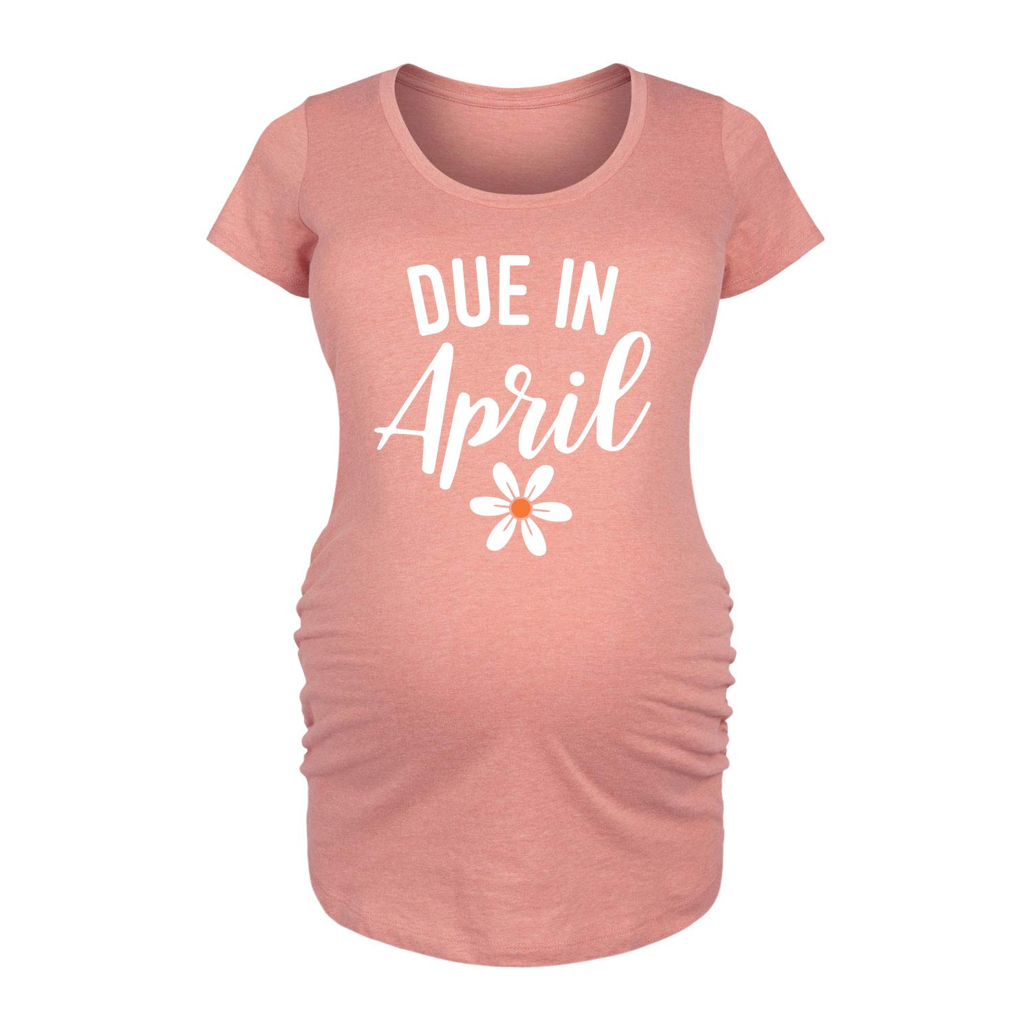 Bloom Maternity Scoop Neck T-Shirt for Pregnancy - Soft Comfortable Stretchy Nursing Top - Perfect for Maternity Photos, Baby Showers & Everyday Wear (Due in April)