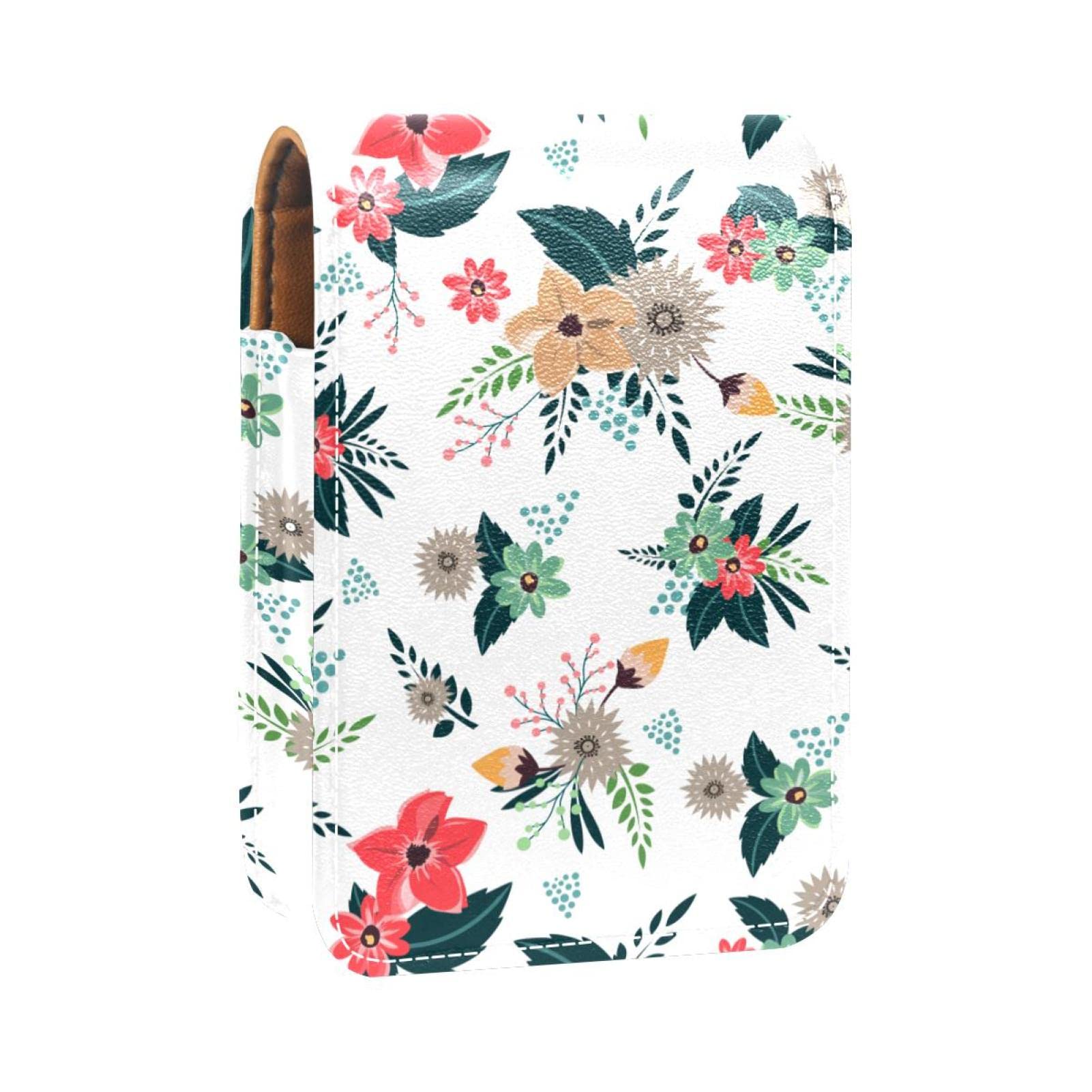 Personalized Lipstick Case - Portable Makeup Bag & Cosmetic Pouch Organizer with Floral Design for Wedding, Valentine's Day Gift - Perfect for Travel, Daily Use and Makeup Storage