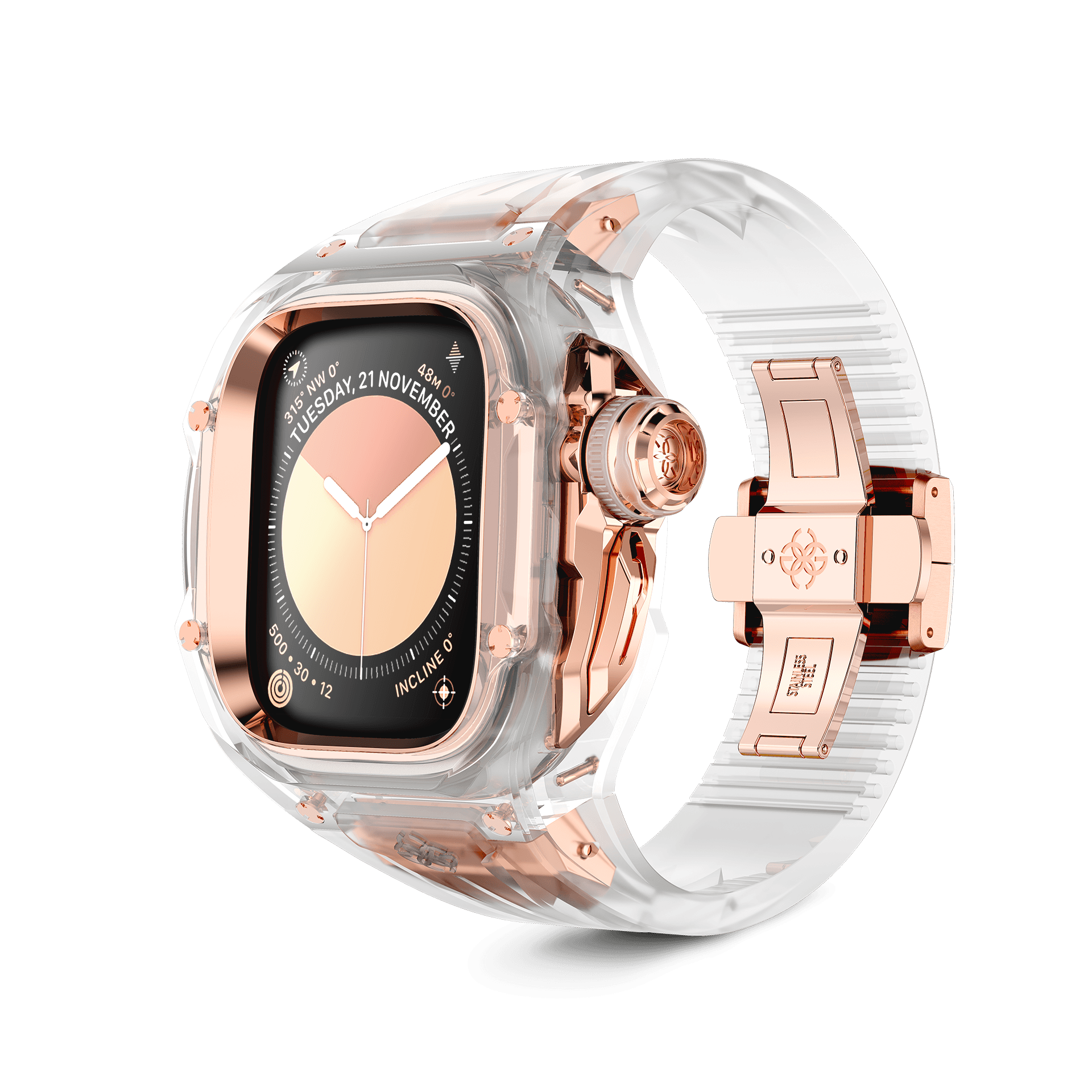 Apple Watch Case - Crystal Rose Protective Cover for Apple Watch Series 1-9 | Slim Fit, Scratch-Resistant, Clear Design | Perfect for Workouts, Outdoor Activities & Everyday Use