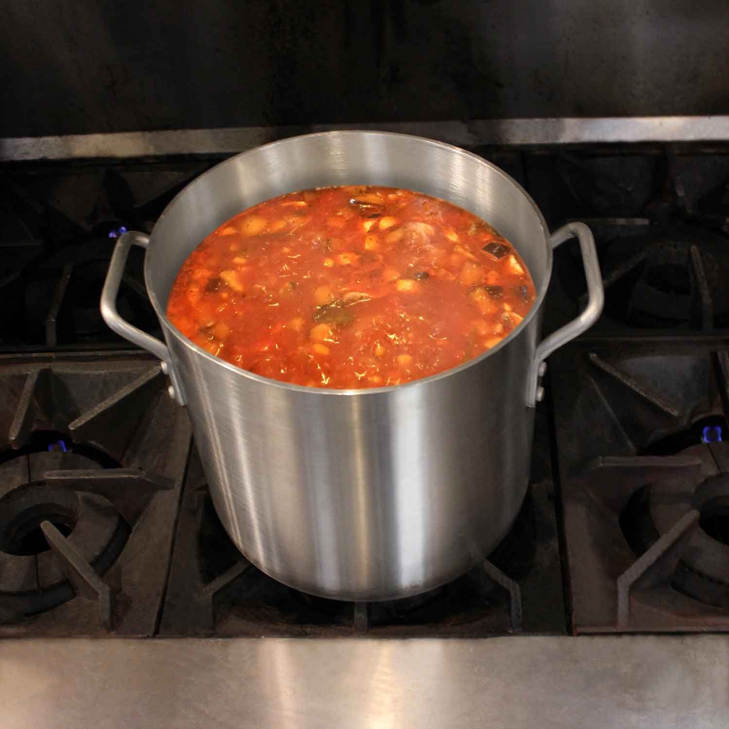 Thunder Group 12 Quart Aluminum Stock Pot with Lid - Heavy Duty Commercial Cooking Pot for Soup, Stew, Pasta - Perfect for Restaurants, Catering & Home Kitchens