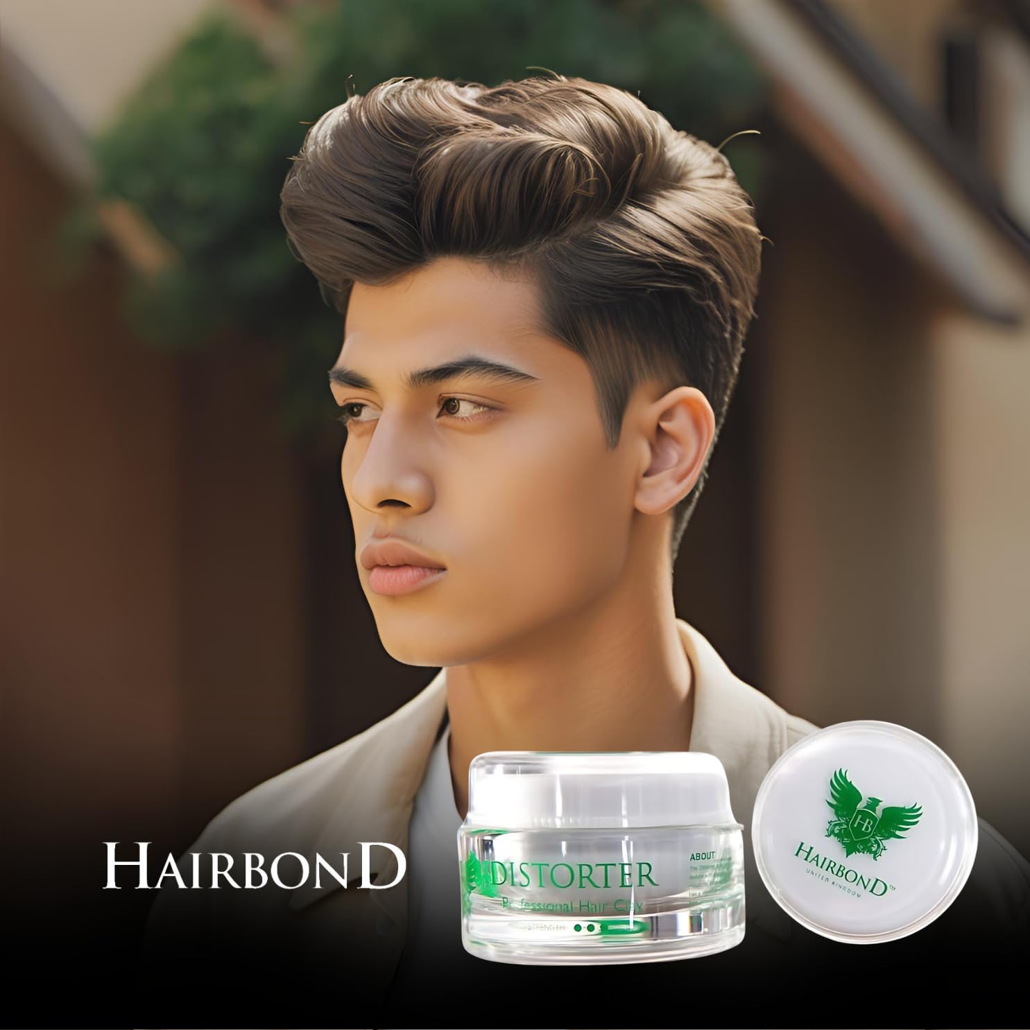 Hairbond UK Distorter Professional Hair Clay - 3.4oz Men's Styling Wax with Medium Hold, Maximum Texture & Matte Finish - Perfect for Everyday Hairstyling, Pompadours & Textured Looks