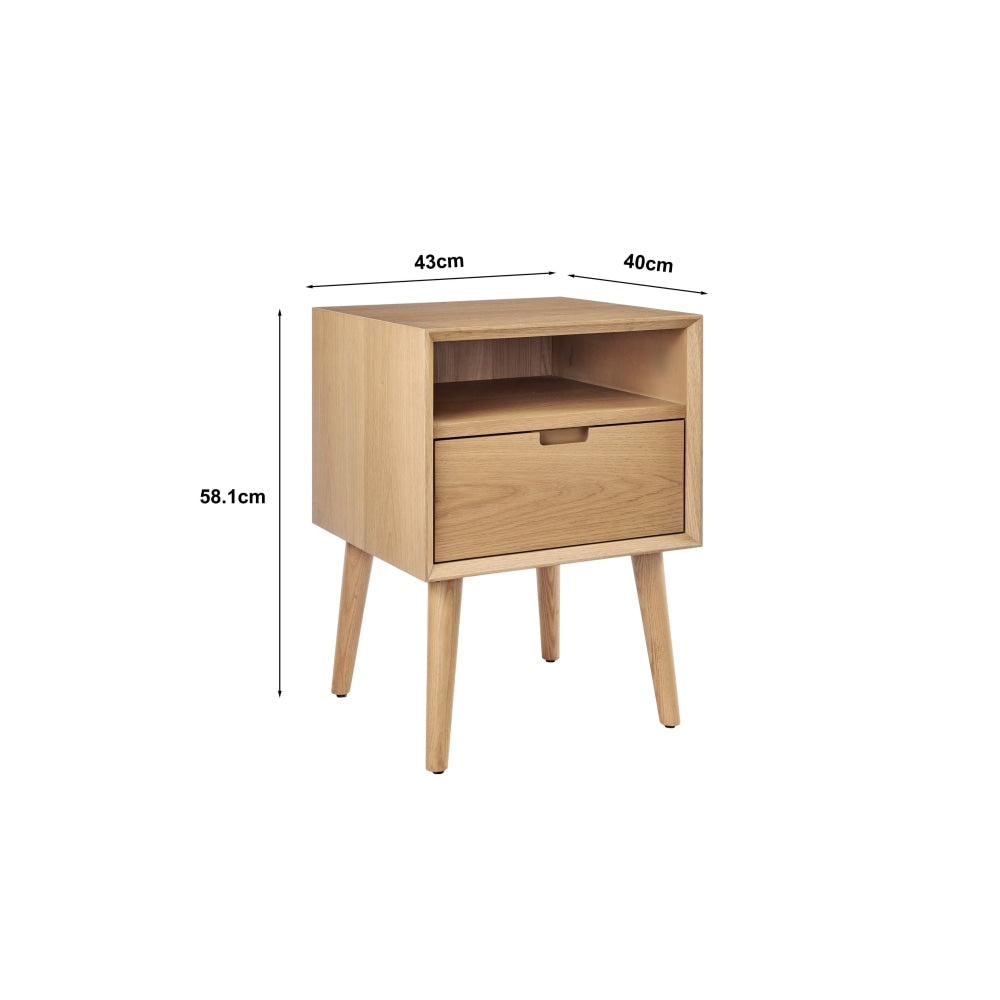 Brighton Bedside Nightstand Side Table - Modern Nightstand with Storage Drawer for Bedroom, Living Room, or Office - Perfect for Lamps, Books, and Bedroom Decor