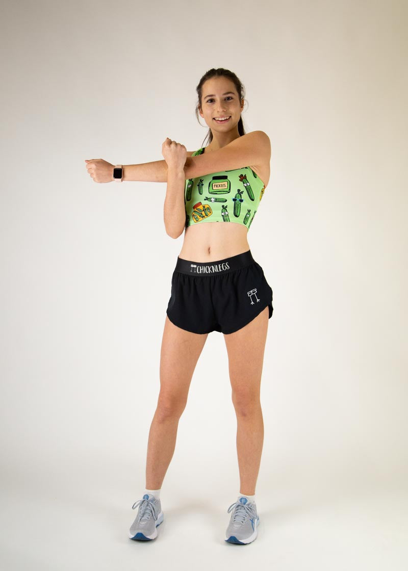 Pickles PWR Women's Crop Top - Trendy Athletic Workout Shirt for Running, Yoga & Gym - Comfortable & Breathable Fitness Apparel