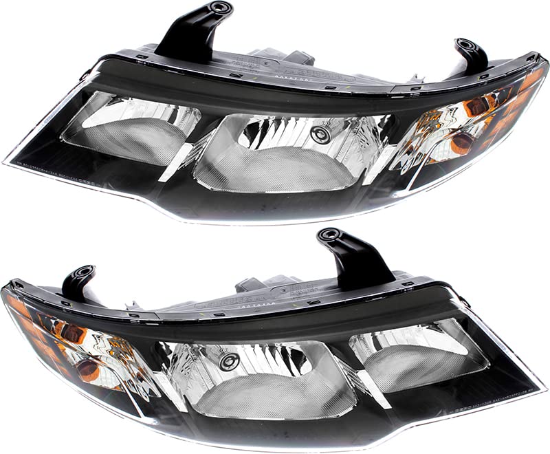 Kia Forte Hatchback & Koup Headlight Assembly Set - Compatible with 2009-2012 Models (Driver & Passenger Side Halogen Lamps) - Perfect for Night Driving, Vehicle Restoration, and DIY Car Repair Projects - Enhances Visibility and Safety on the Road