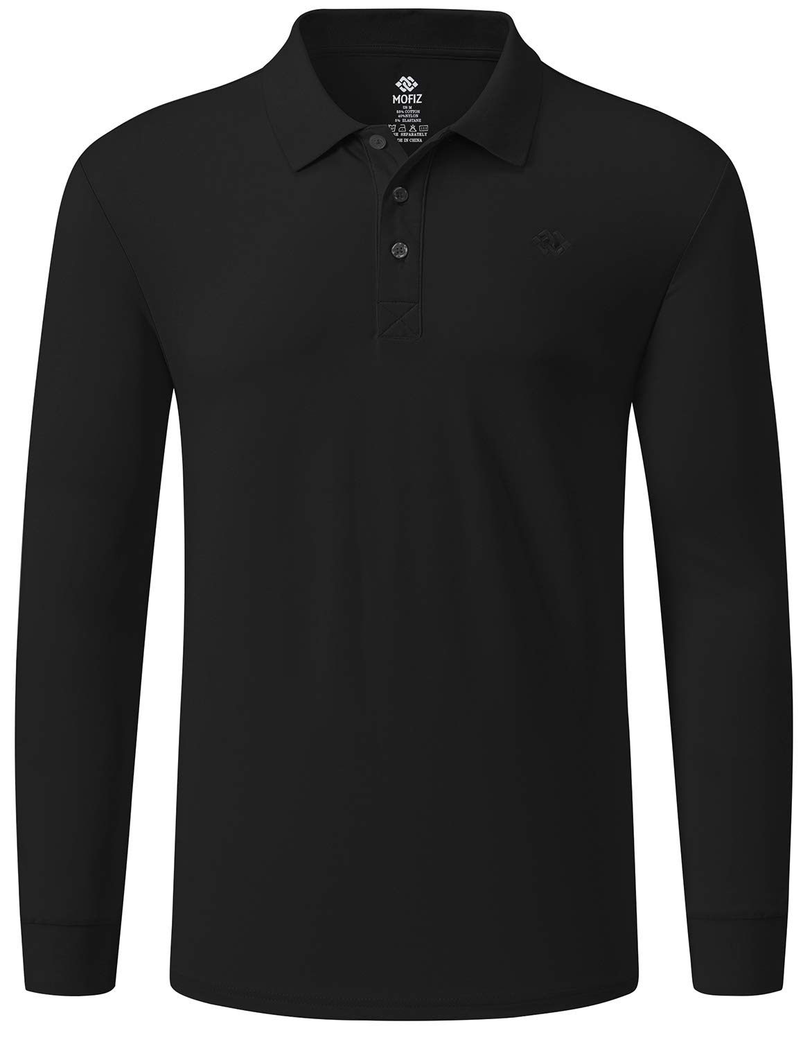 MoFiz Men's Long Sleeve Polo Shirts - Breathable Golf & Sports Shirt for Men, Comfortable Classic Jersey Fit - Perfect for Golf, Tennis, Casual Wear & Office Attire