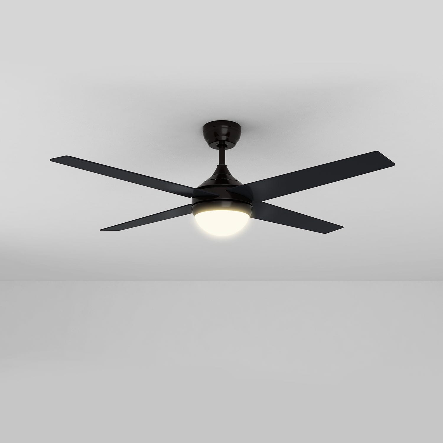 1200mm 4-Blade Ceiling Fan with 3-Color LED Light and Remote Control - Energy Efficient Cooling for Living Room, Bedroom, and Outdoor Spaces