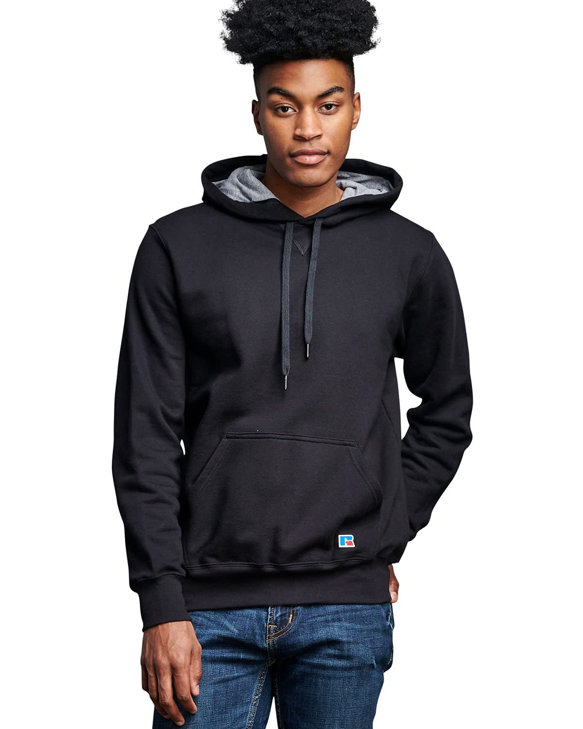 Russell Athletic Men's Hooded Sweatshirt - Comfortable Fleece-Lined Pullover for Casual Wear & Outdoor Activities | Perfect for Gym, Running & Everyday Use