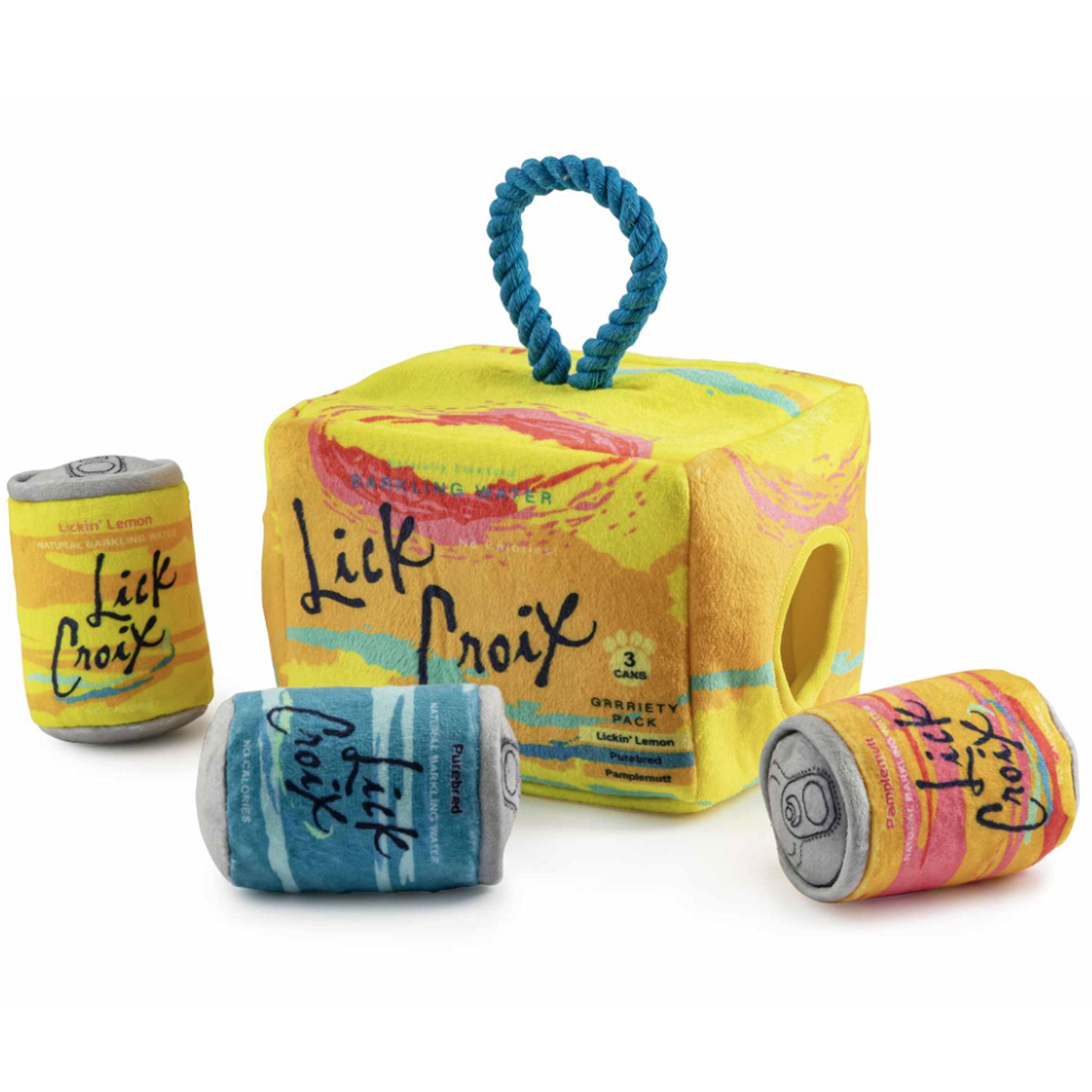 Haute Diggity Dog Lickcroix Grrriety Pack - 3-Piece Multi-Flavor Dog Chew Toys for Small & Medium Breeds - Fun Interactive Playtime & Dental Health Treats for Puppies & Adult Dogs - Perfect for Indoor Play, Training Rewards & Teething Relief