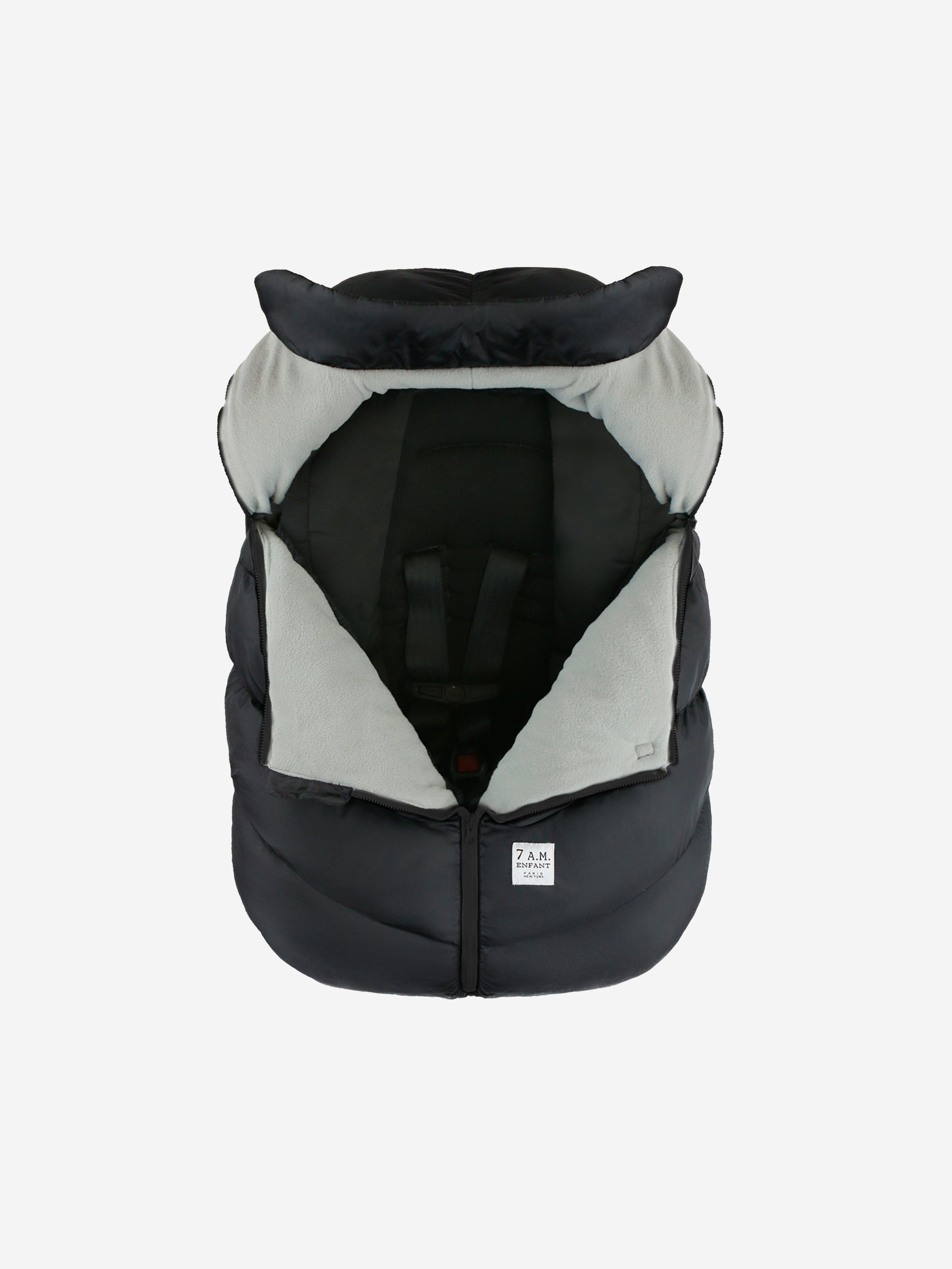 7AM Enfant Baby Car Seat Cocoon - Black, Soft & Warm Infant Car Seat Cover (H: 37