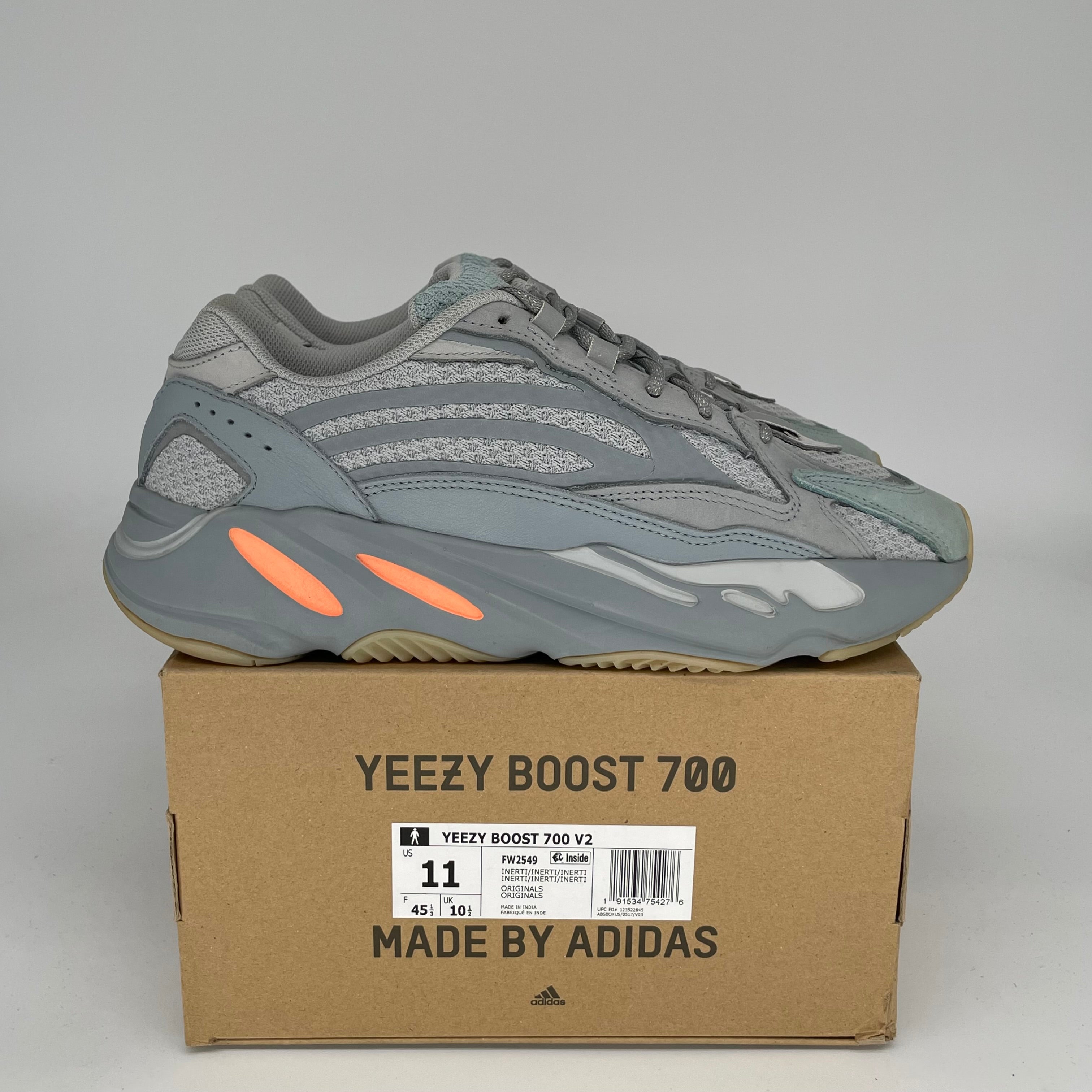 Adidas Yeezy 700 V2 Inertia Sneakers - Men's Size 11 (FW2549) | Comfortable Running Shoes for Casual Wear & Street Style