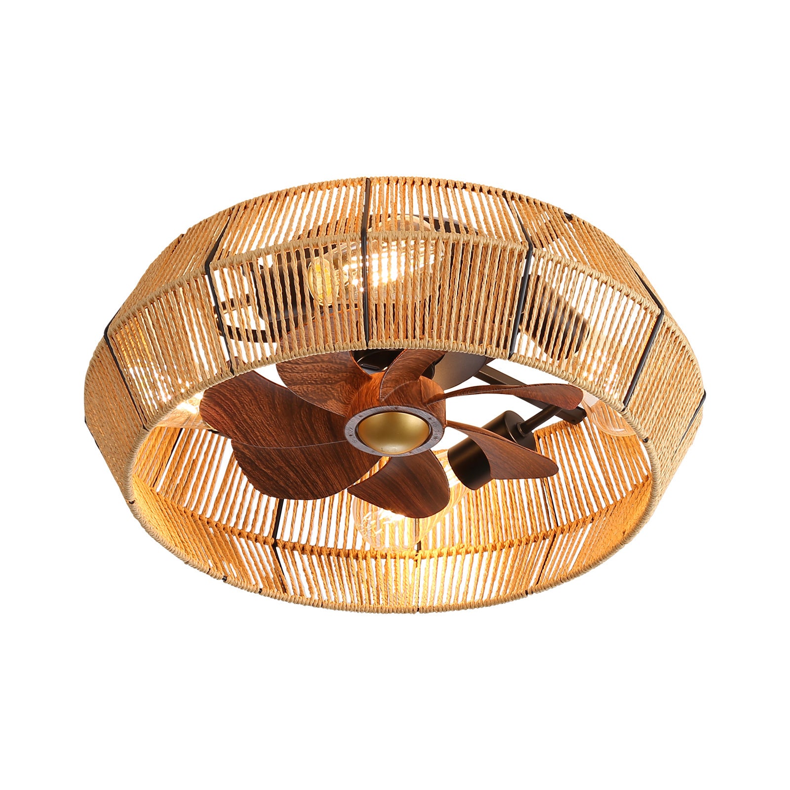 Remote Controlled Caged Ceiling Fan with LED Lights - Modern Industrial Style for Bedroom, Kitchen, Dining Room & Living Room | Perfect for Home Cooling and Decoration