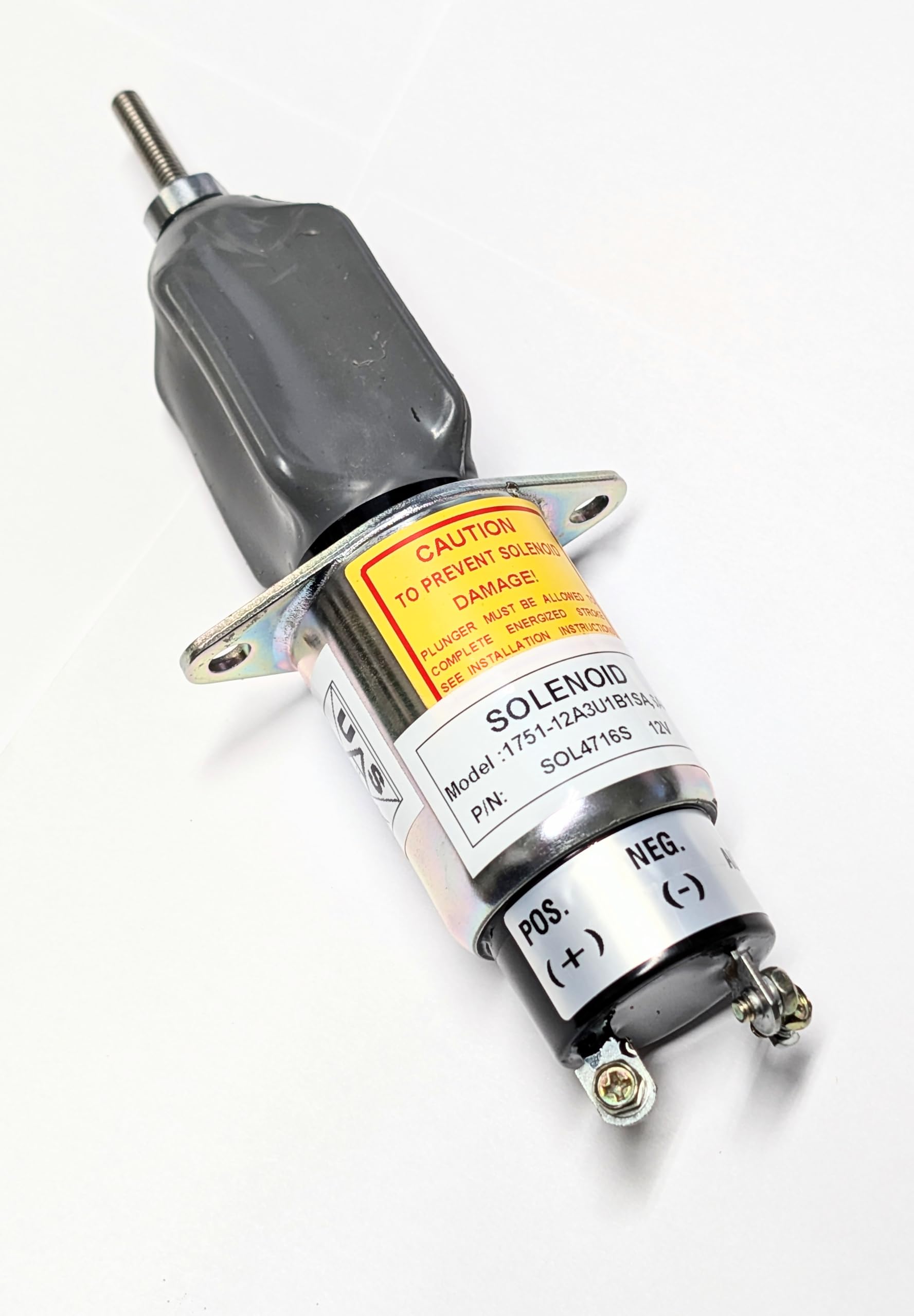 Woodward SA-4716-S 1751-12A3U1B1SA Fuel Shut Off Solenoid Valve - Replacement for Synchrostart SA-4716, 1751A-12V T17 - Perfect for Generator, Engine & Industrial Equipment Shutdown Systems