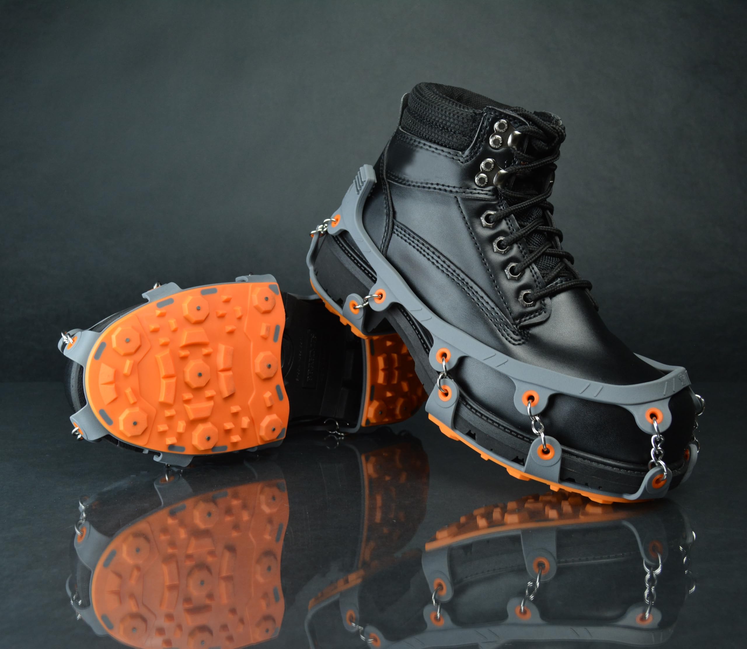 Ice Beast Low-Pro Heavy Duty Traction Cleats for Snow & Ice - Industrial Grade Non-Slip Ice Grippers for Walking, Hiking & Winter Safety